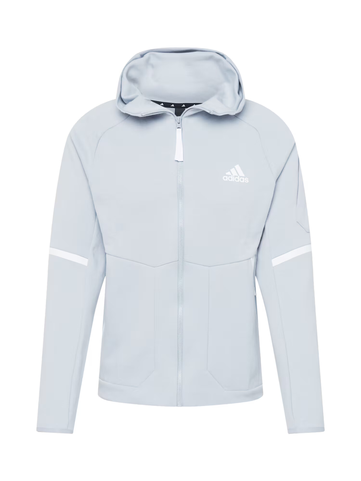 ADIDAS SPORTSWEAR Športna jopa na zadrgo svetlo siva / bela - Pepit.si