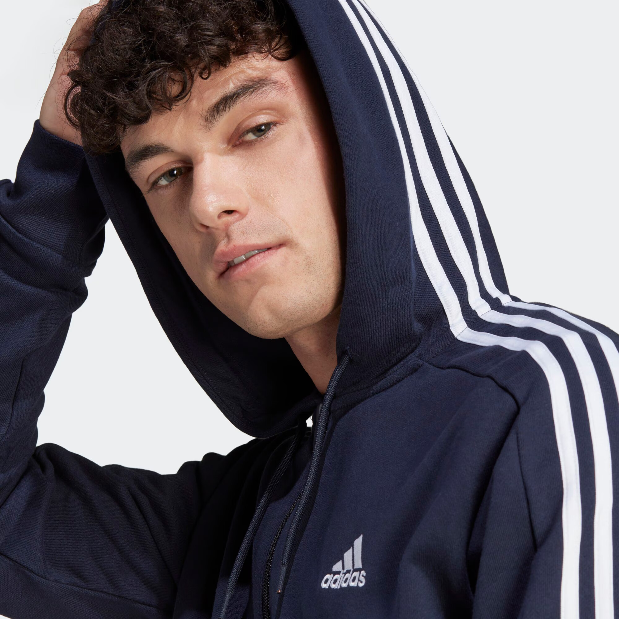 ADIDAS SPORTSWEAR Športna jopa na zadrgo temno modra / bela - Pepit.si