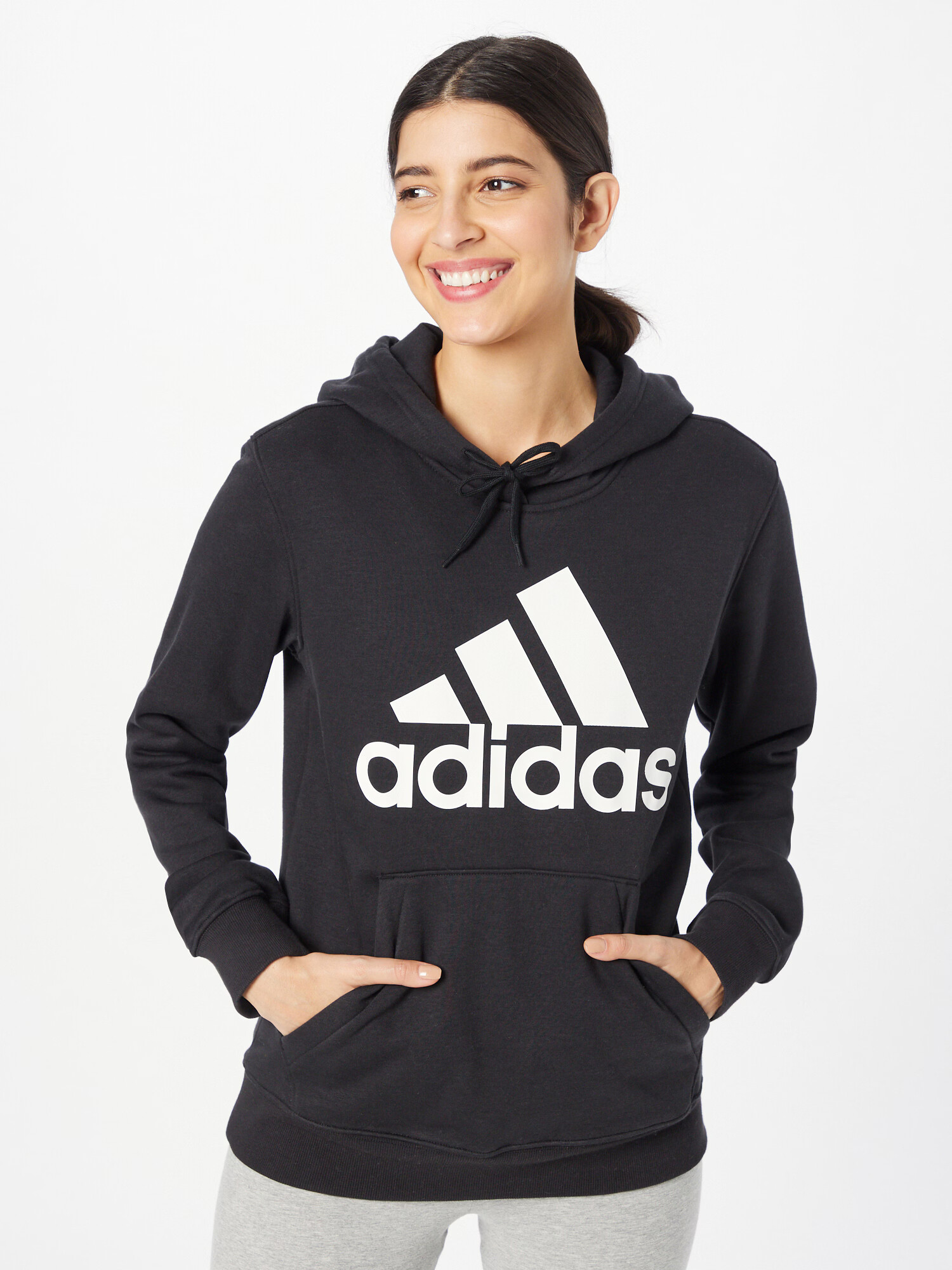 ADIDAS SPORTSWEAR Športna majica črna / bela - Pepit.si