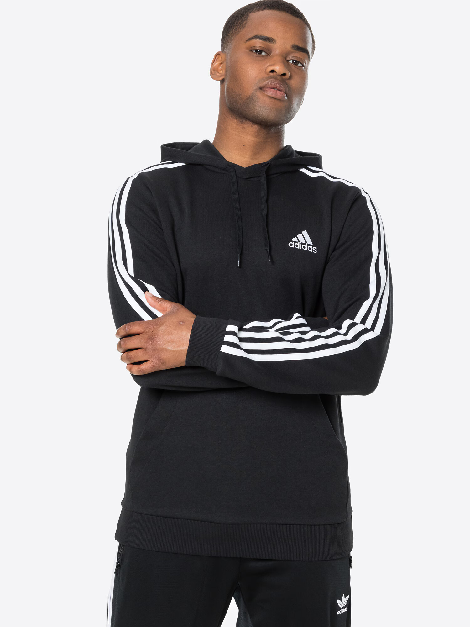 ADIDAS SPORTSWEAR Športna majica črna / bela - Pepit.si