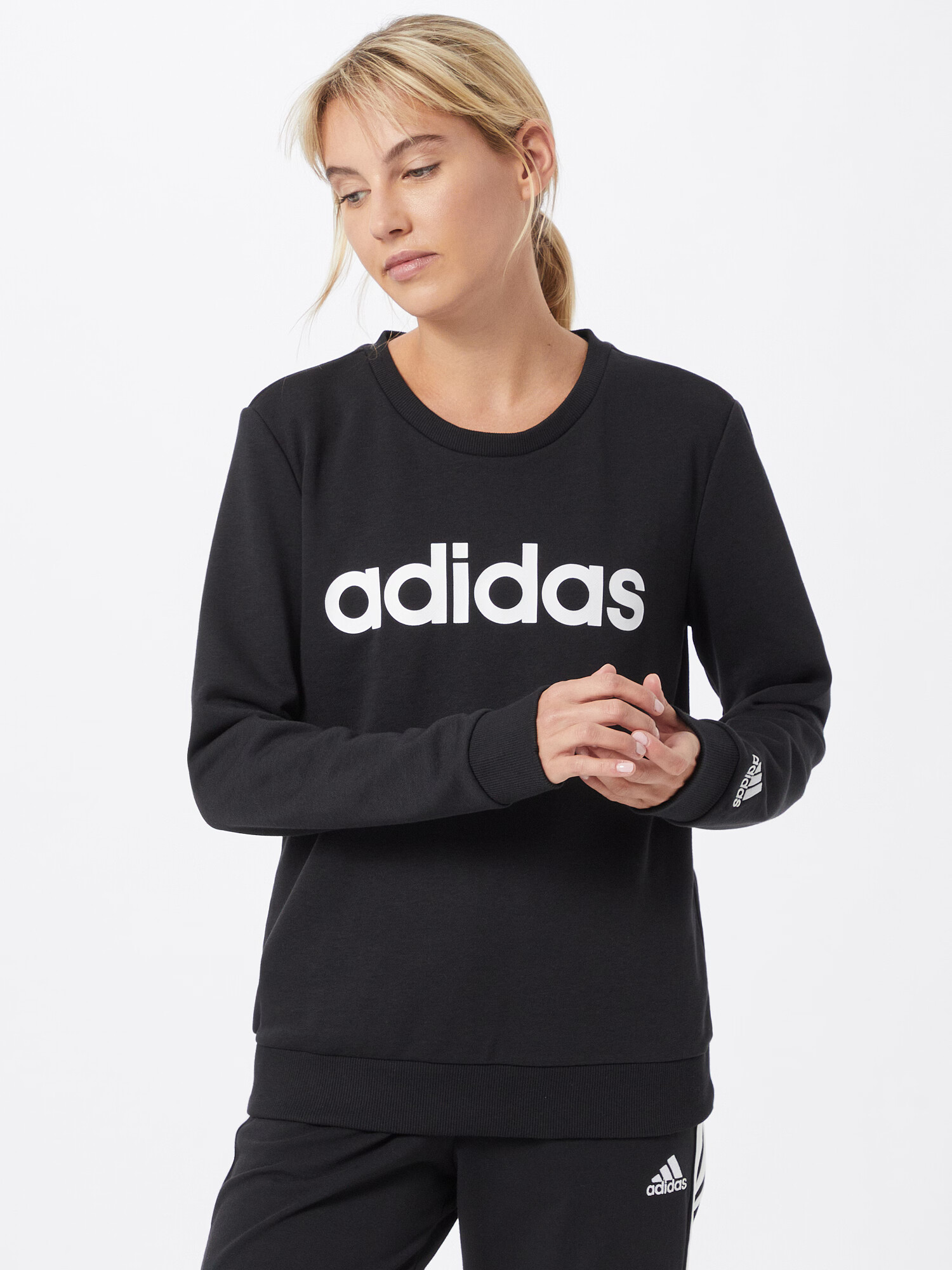 ADIDAS SPORTSWEAR Športna majica črna / bela - Pepit.si