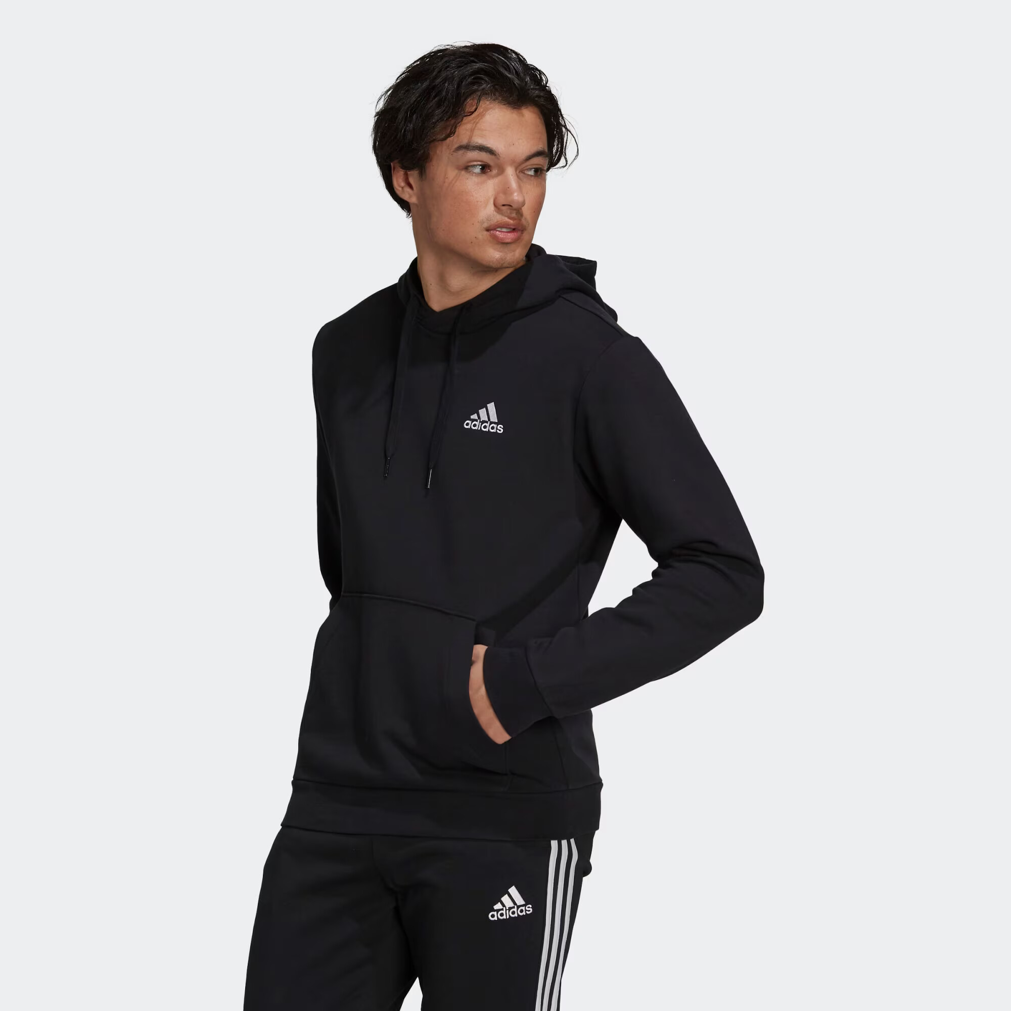 ADIDAS SPORTSWEAR Športna majica črna / bela - Pepit.si