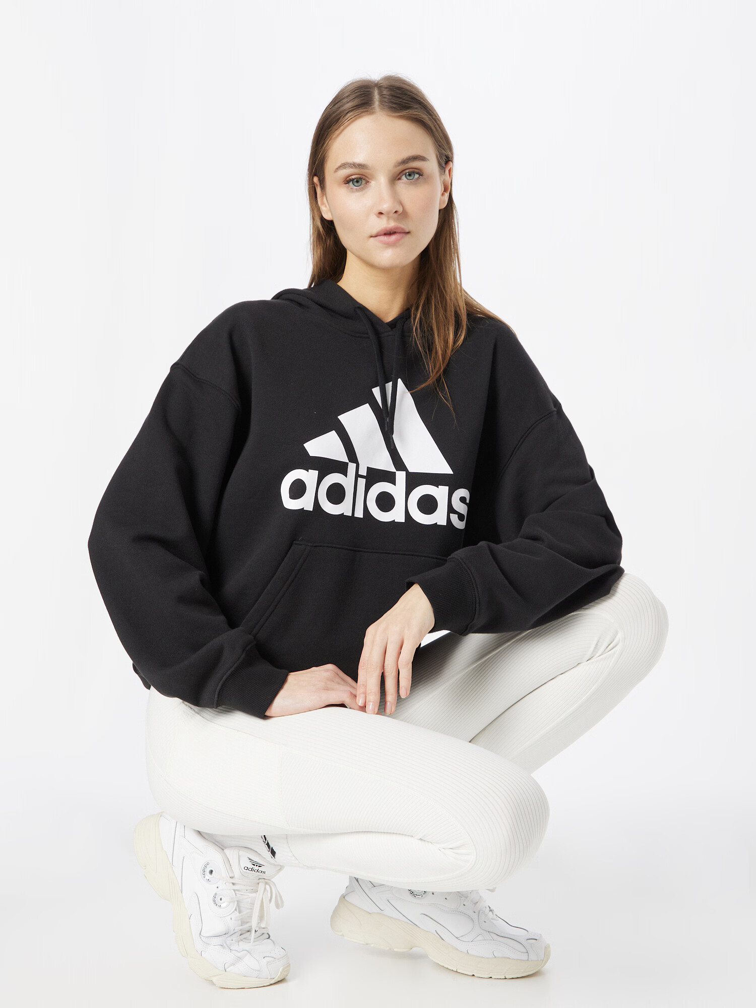 ADIDAS SPORTSWEAR Športna majica črna / bela - Pepit.si