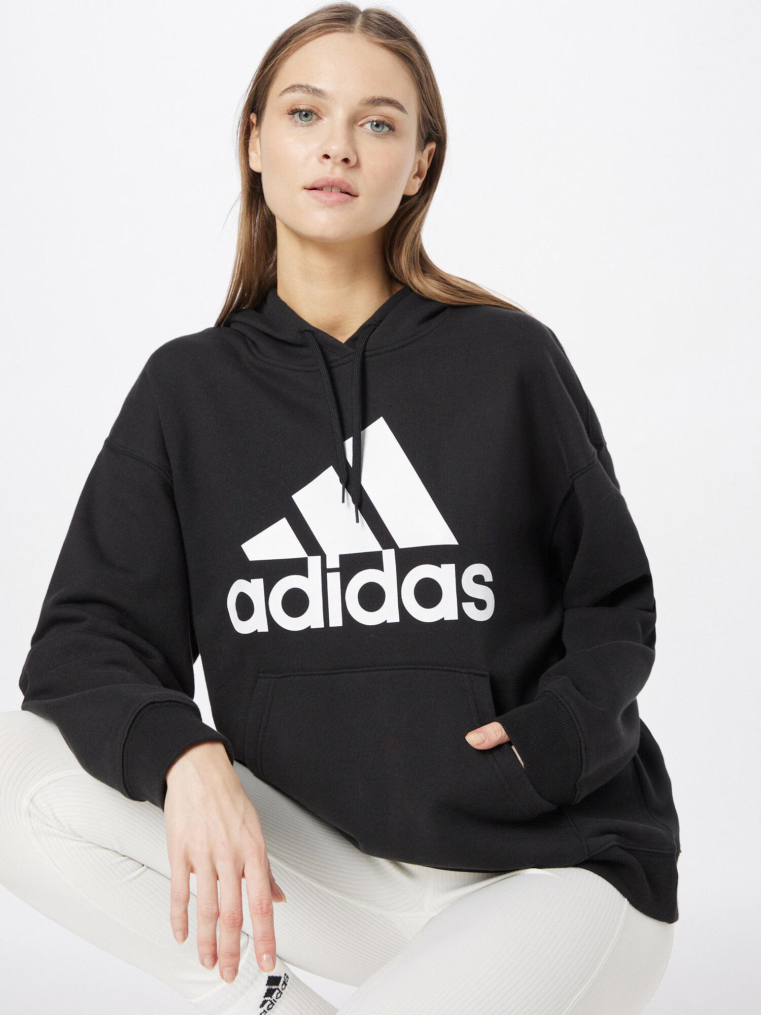 ADIDAS SPORTSWEAR Športna majica črna / bela - Pepit.si