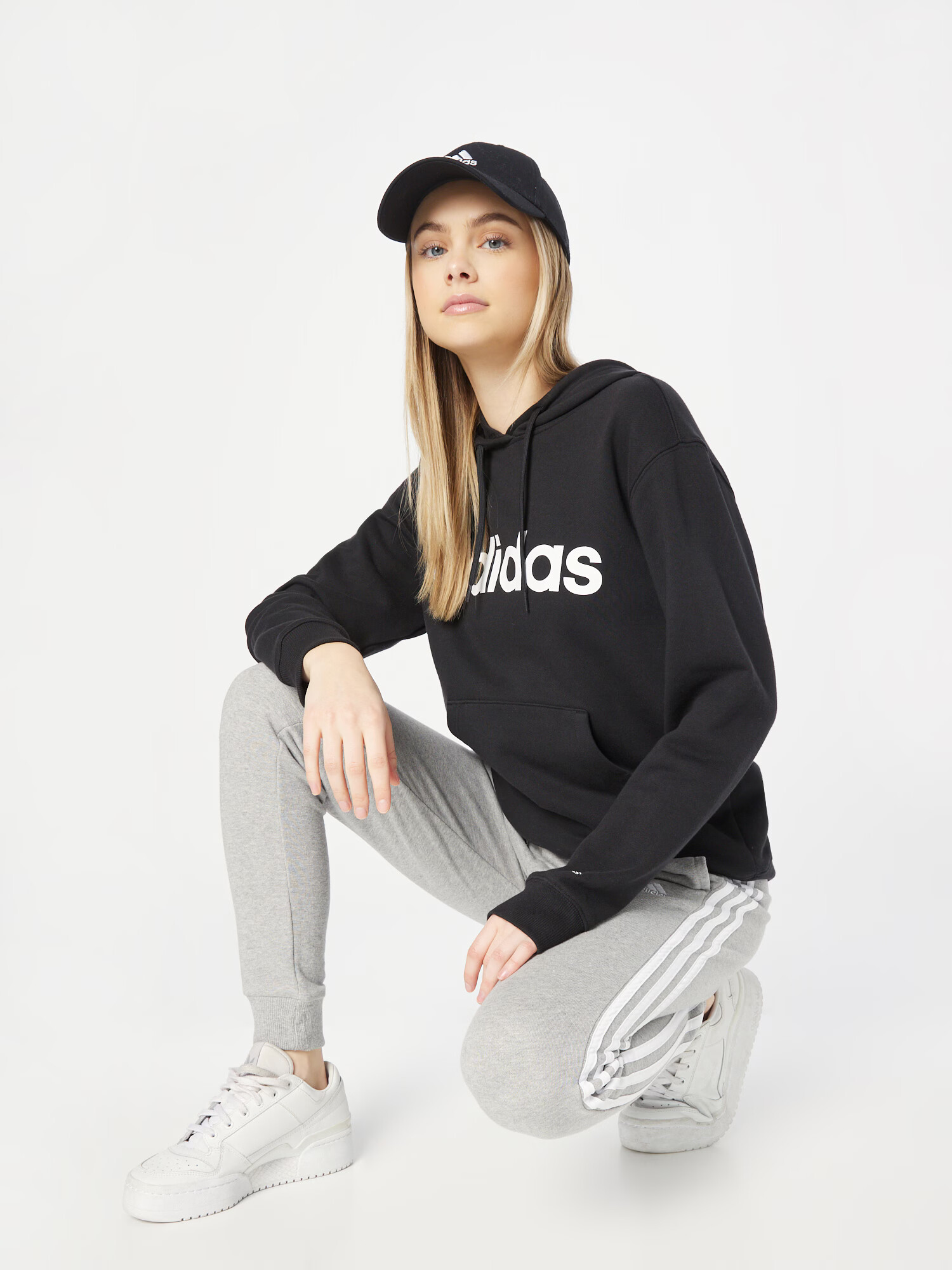 ADIDAS SPORTSWEAR Športna majica črna / bela - Pepit.si