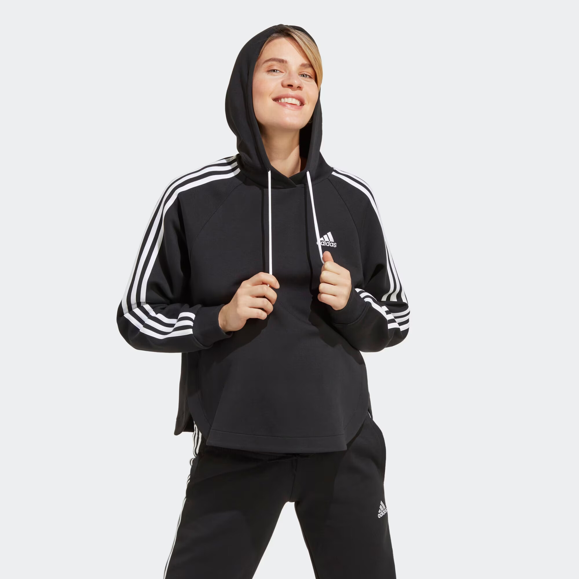 ADIDAS SPORTSWEAR Športna majica črna / bela - Pepit.si