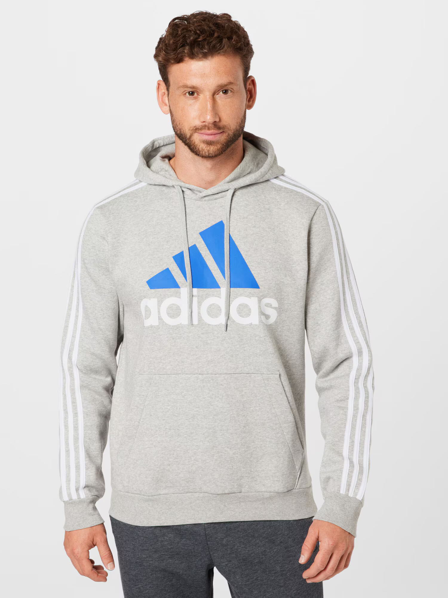 ADIDAS SPORTSWEAR Športna majica modra / pegasto siva / bela - Pepit.si