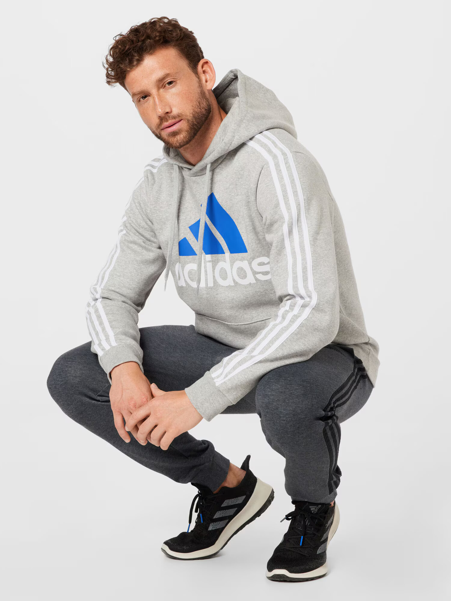 ADIDAS SPORTSWEAR Športna majica modra / pegasto siva / bela - Pepit.si