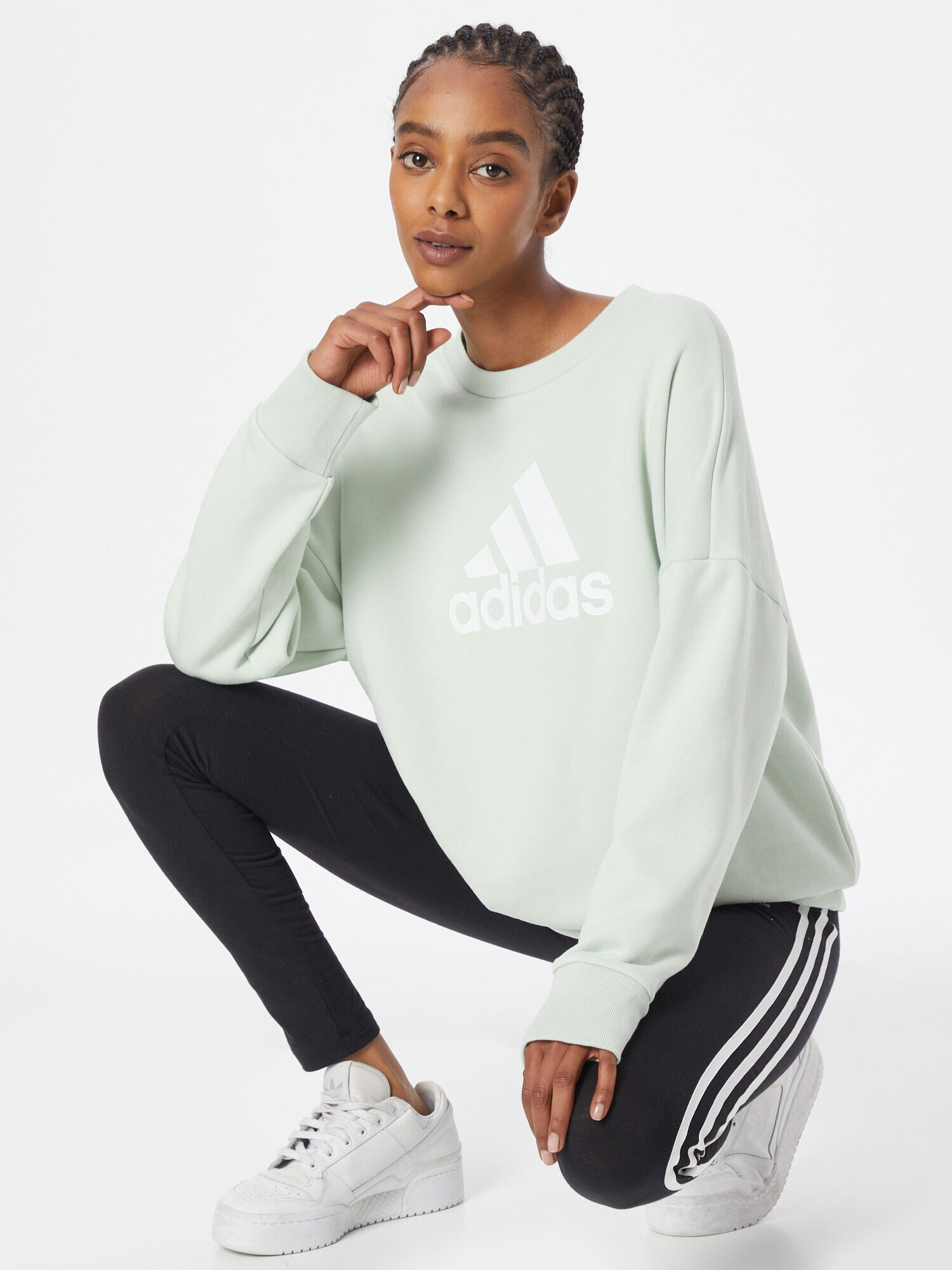 ADIDAS SPORTSWEAR Športna majica pastelno zelena / bela - Pepit.si