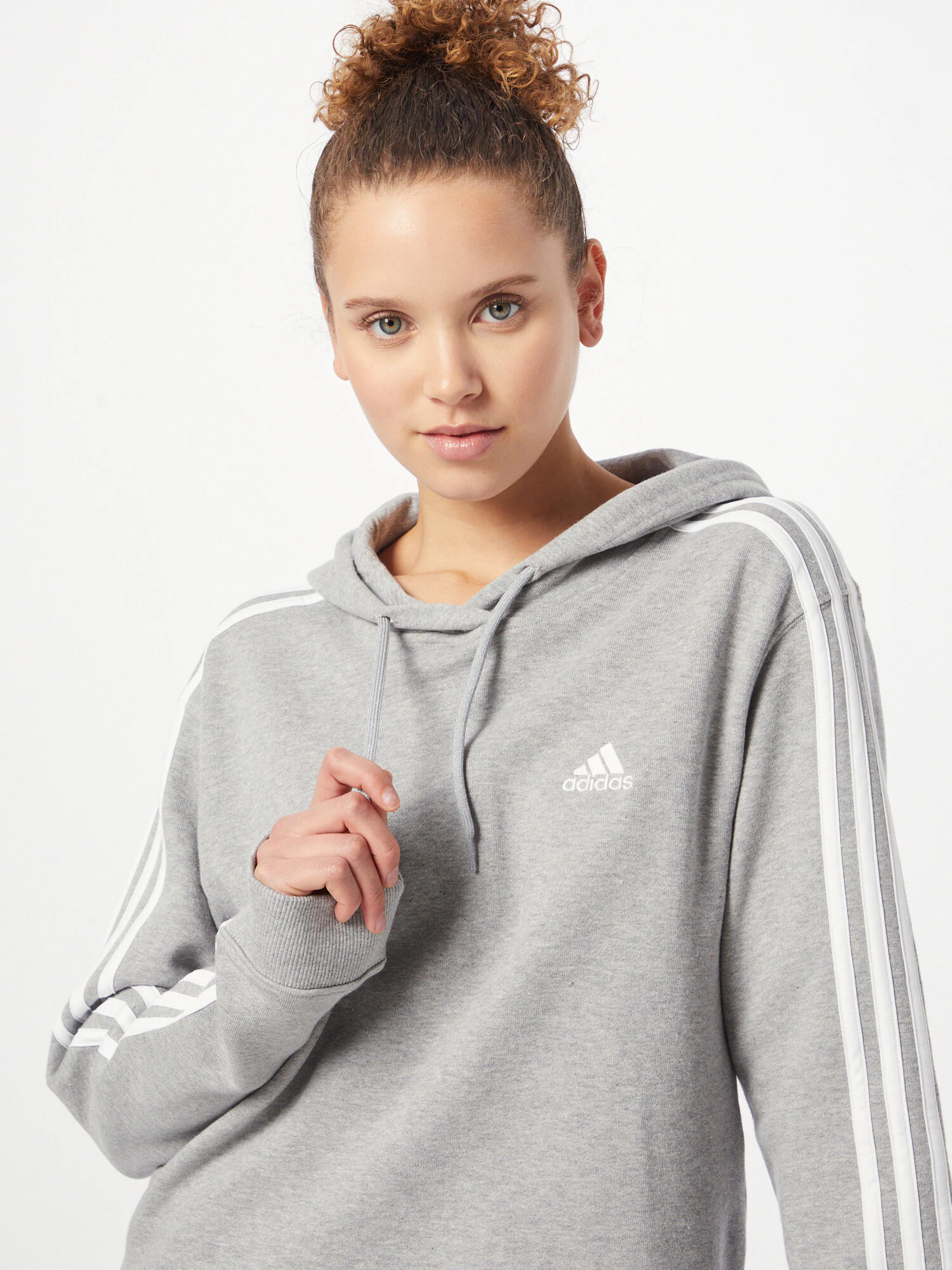 ADIDAS SPORTSWEAR Športna majica pegasto siva / bela - Pepit.si