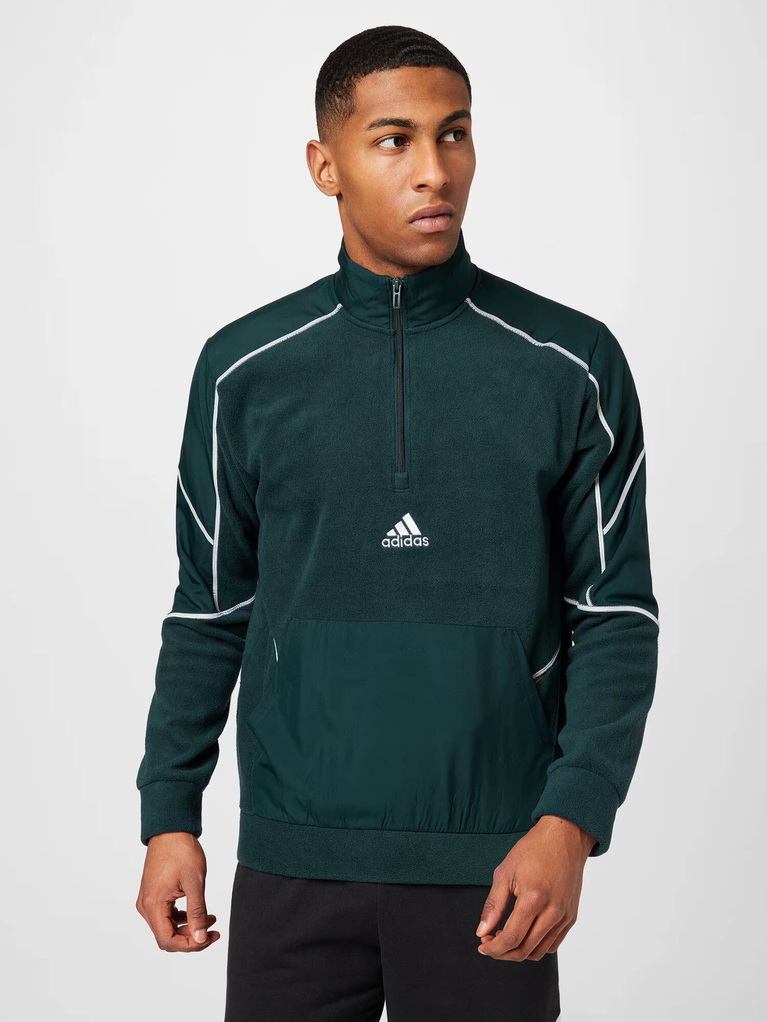 ADIDAS SPORTSWEAR Športna majica temno zelena / bela - Pepit.si