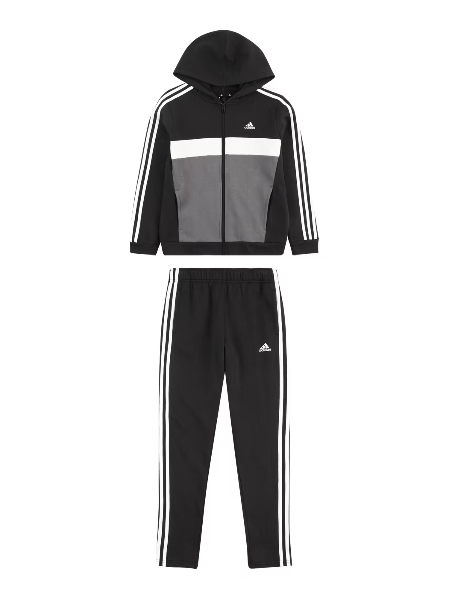 ADIDAS SPORTSWEAR Športna trenirka siva / črna / bela - Pepit.si