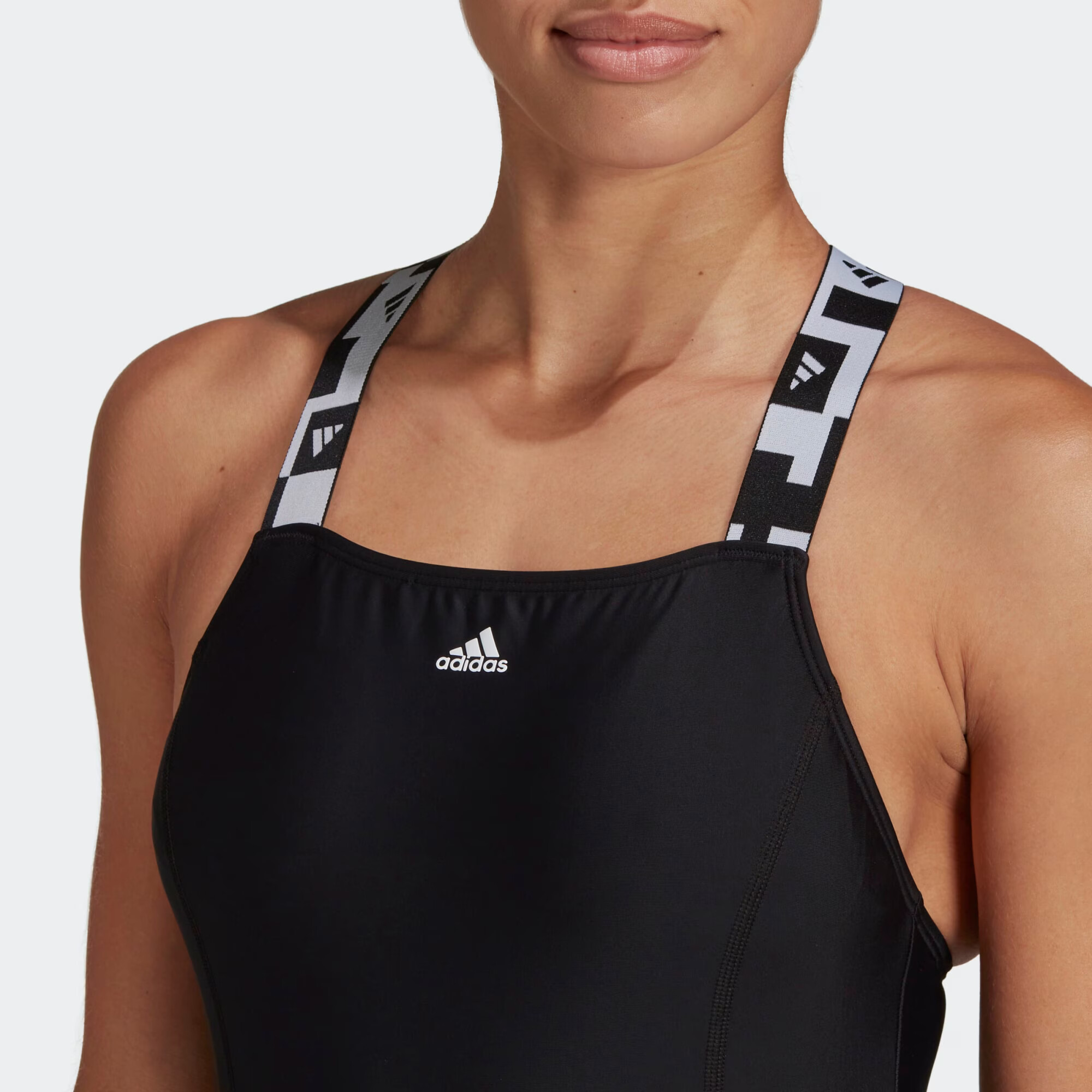 ADIDAS SPORTSWEAR Športne enodelne kopalke črna / bela - Pepit.si