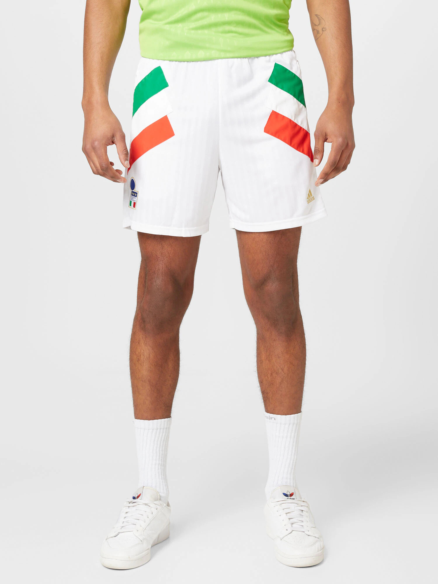 ADIDAS SPORTSWEAR Športne hlače 'FIGC Italien' zlato-rumena / travnato zelena / živo rdeča / bela - Pepit.si