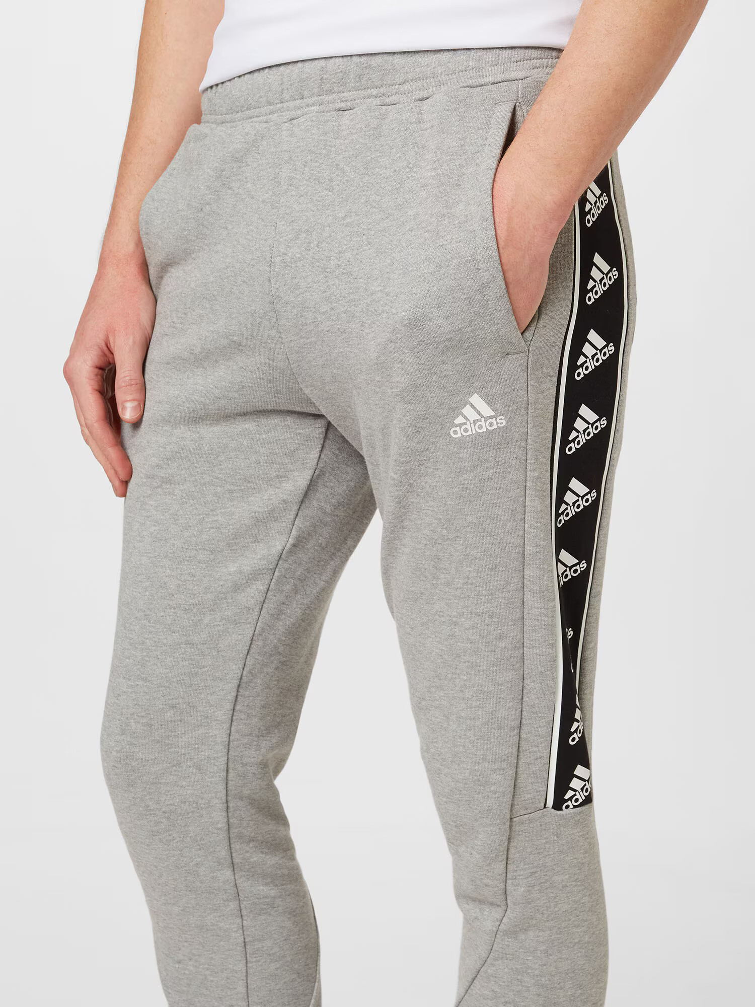 ADIDAS SPORTSWEAR Športne hlače pegasto siva / črna / bela - Pepit.si