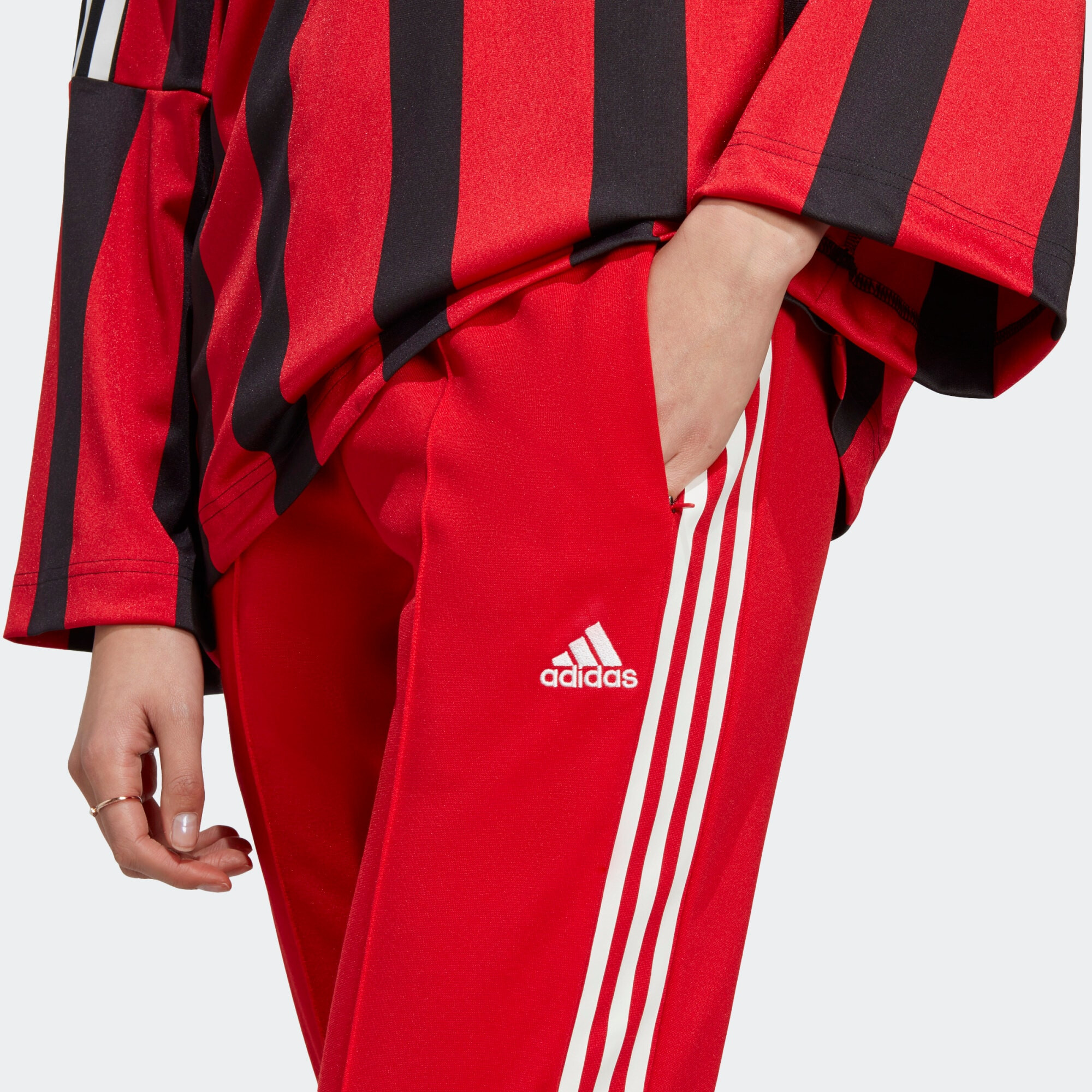 ADIDAS SPORTSWEAR Športne hlače rdeča / bela - Pepit.si