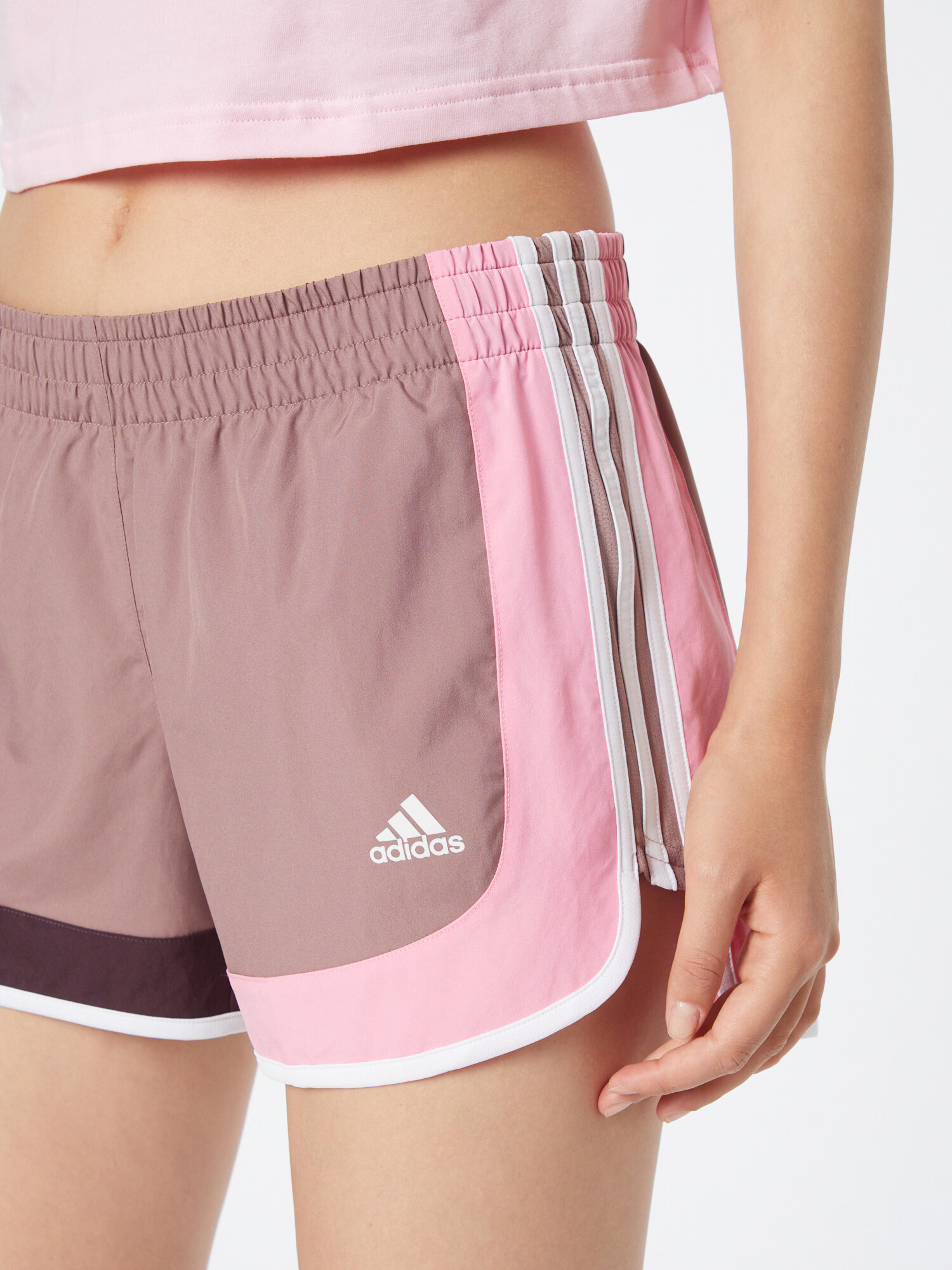 ADIDAS SPORTSWEAR Športne hlače rjasto rjava / svetlo roza / črna / bela - Pepit.si