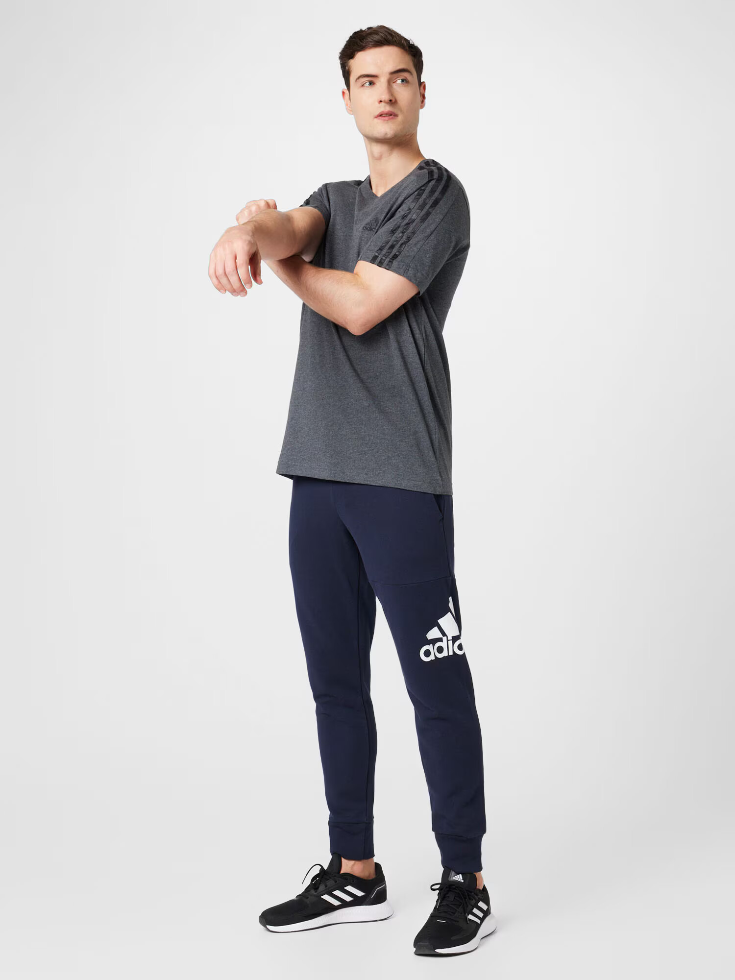 ADIDAS SPORTSWEAR Športne hlače temno modra / bela - Pepit.si