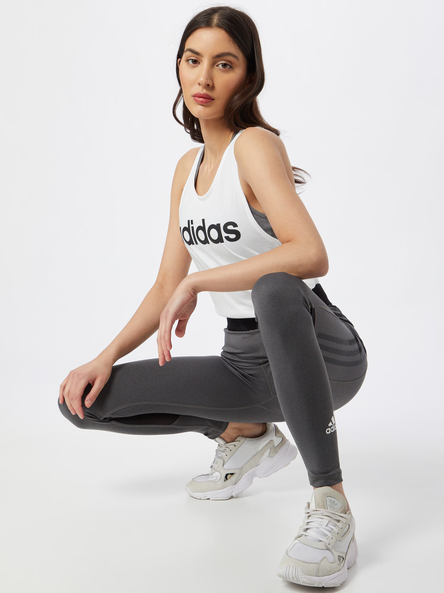 ADIDAS SPORTSWEAR Športni top črna / bela - Pepit.si