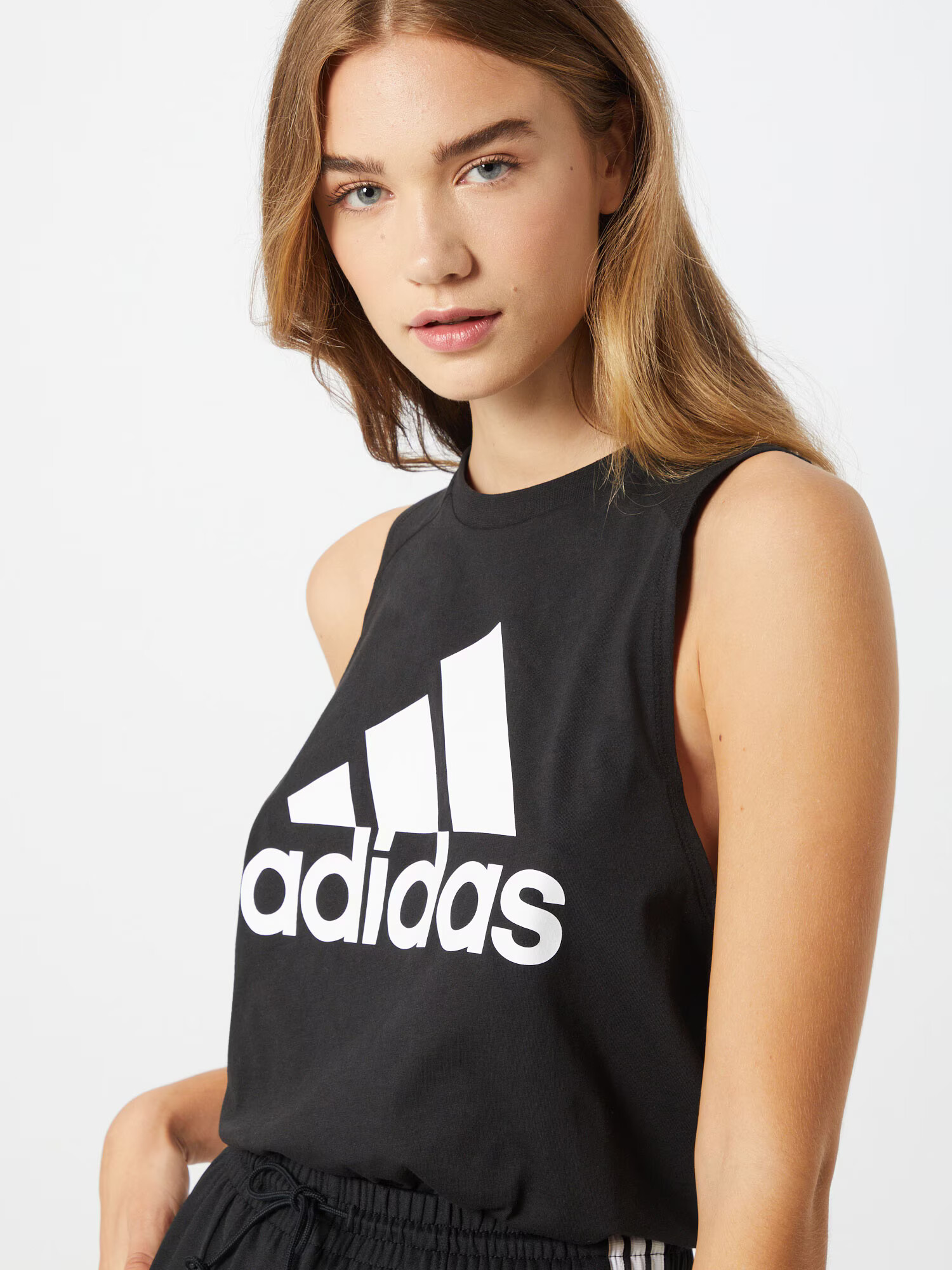 ADIDAS SPORTSWEAR Športni top črna / bela - Pepit.si