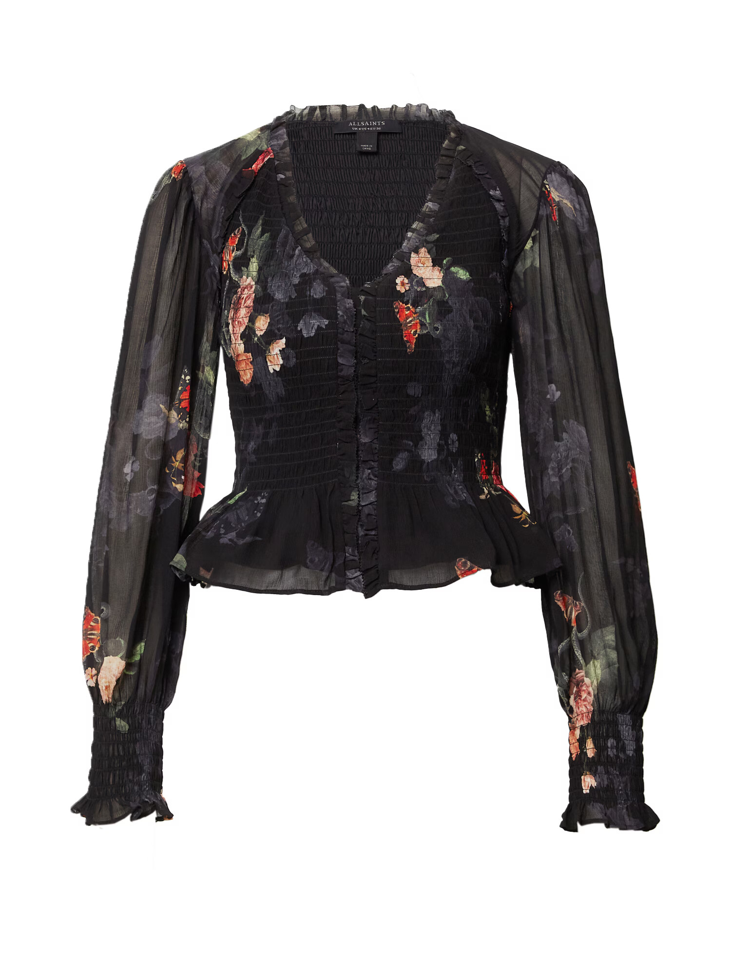 AllSaints Bluza 'MAYA NANCY' zelena / oranžna / rdeča / črna - Pepit.si