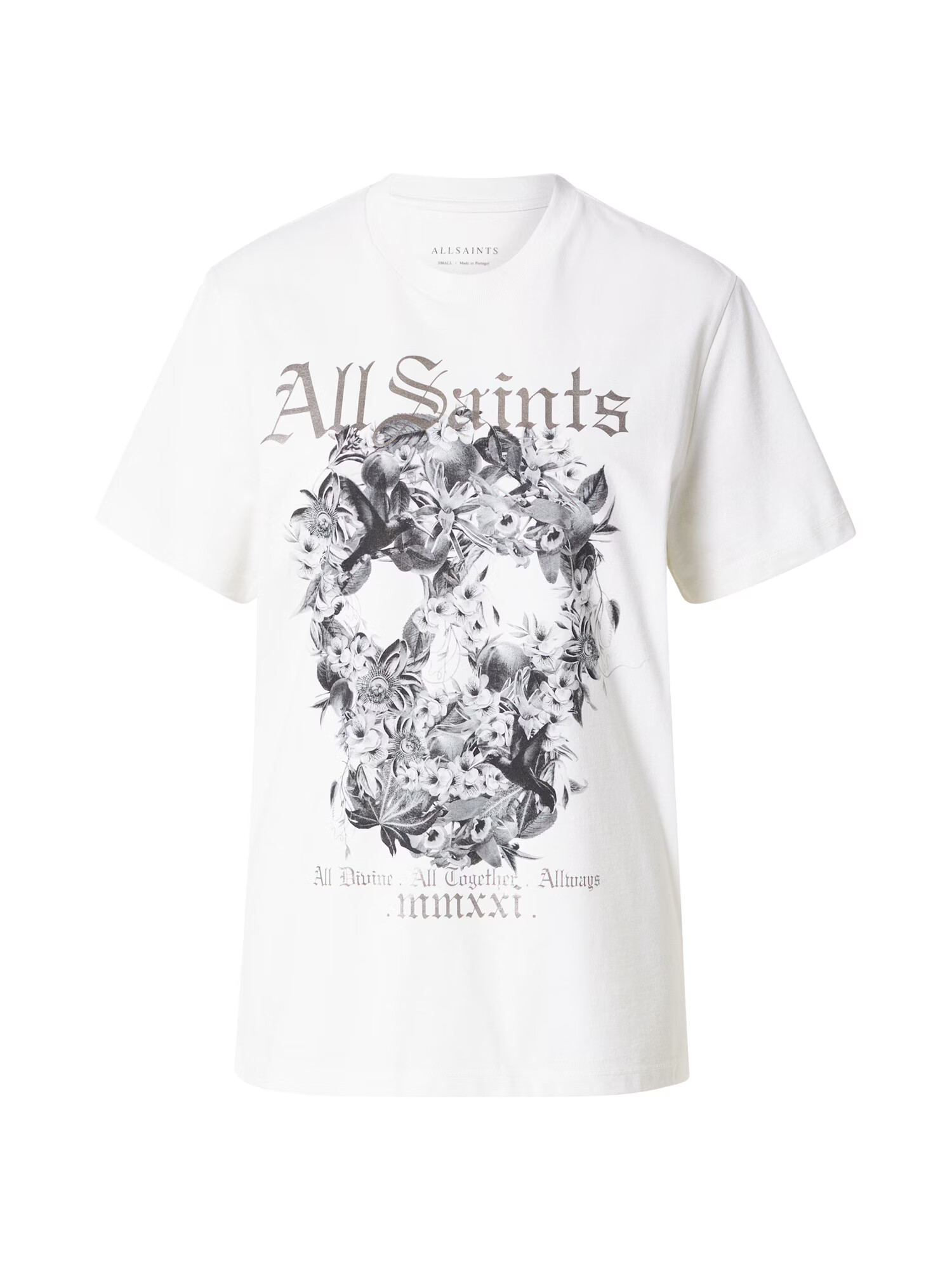 AllSaints Majica siva / kamen / temno siva / bela - Pepit.si