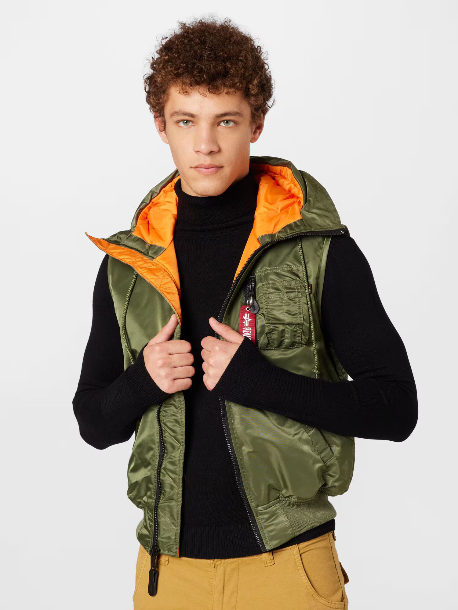 ALPHA INDUSTRIES Brezrokavnik zelena / oranžna / živo rdeča / bela - Pepit.si