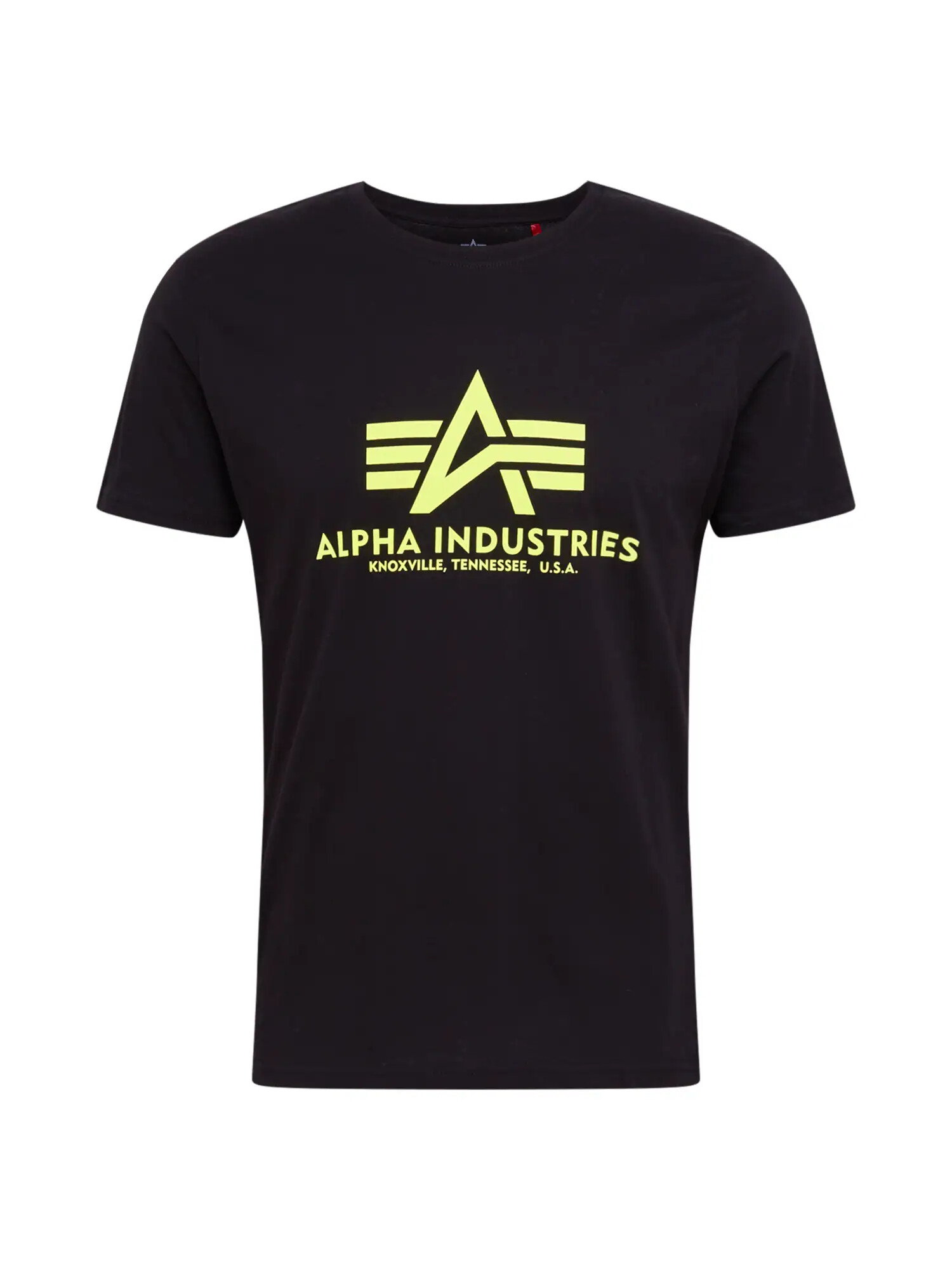 ALPHA INDUSTRIES Majica 'Basic T Neon Print' neonsko rumena / črna - Pepit.si