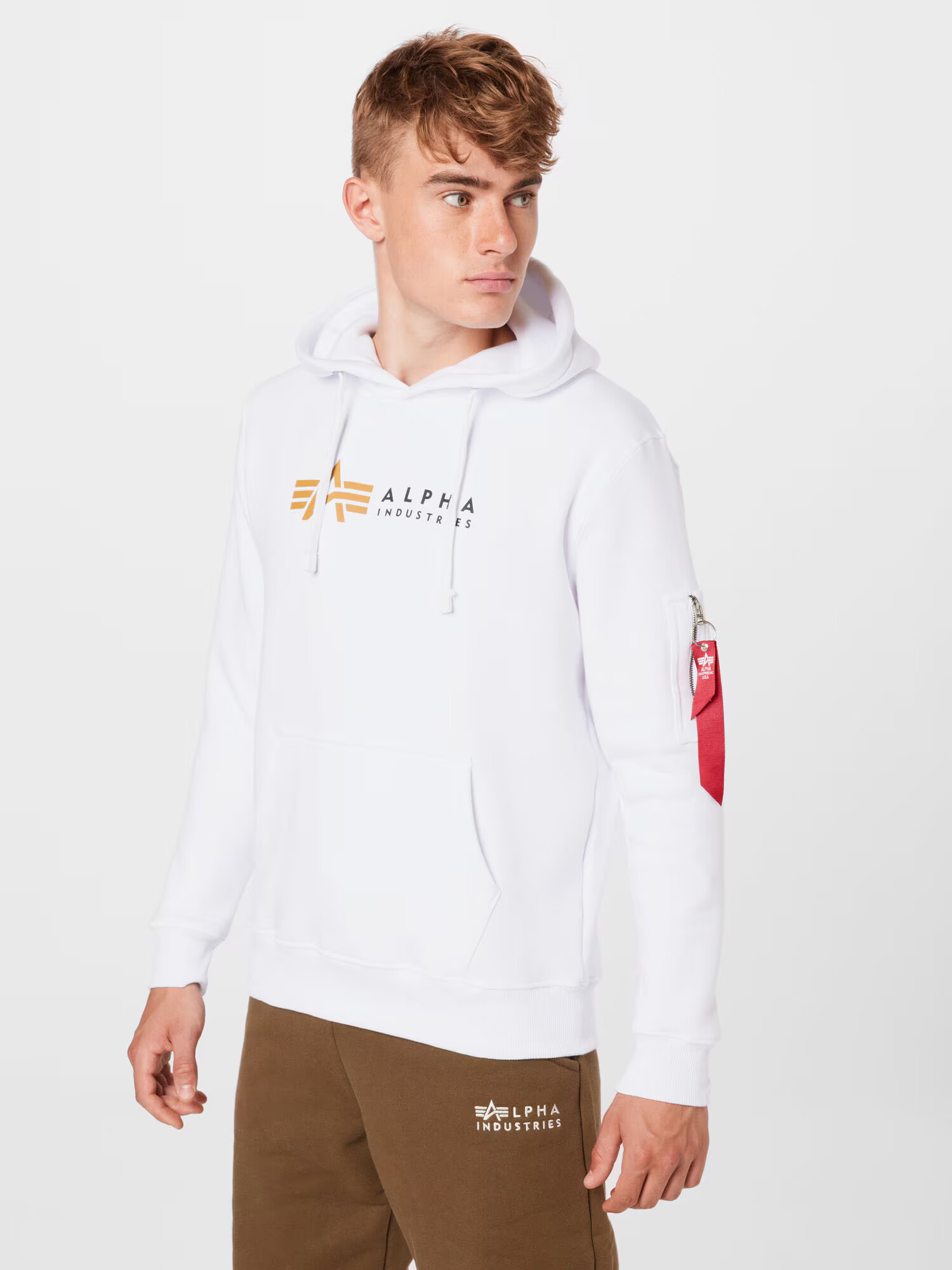 ALPHA INDUSTRIES Majica konjak / črna / bela - Pepit.si