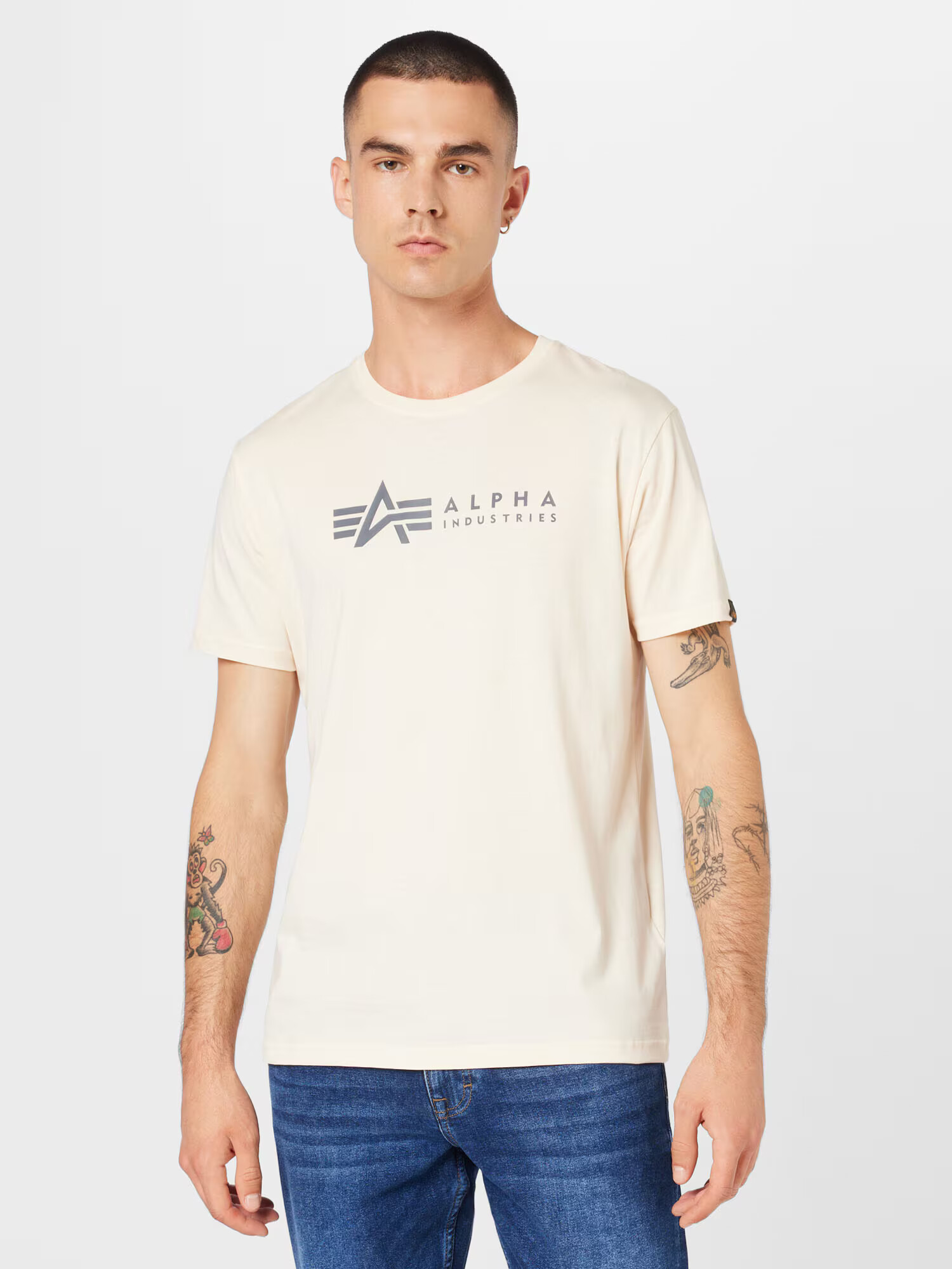 ALPHA INDUSTRIES Majica bež / temno siva - Pepit.si