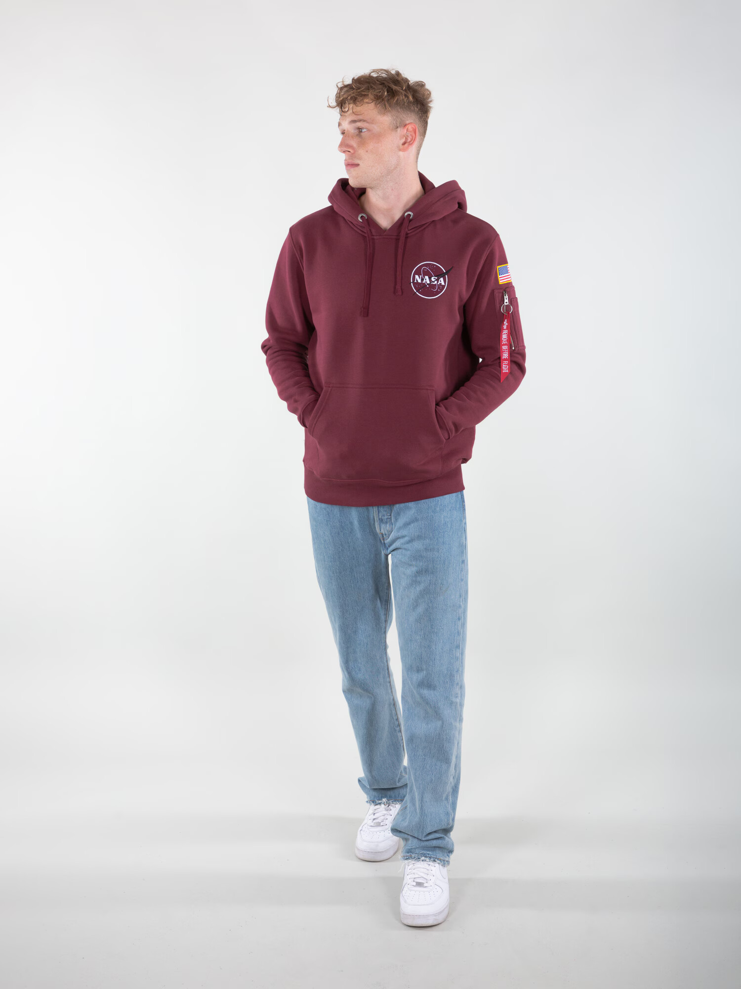 ALPHA INDUSTRIES Majica mešane barve / burgund - Pepit.si