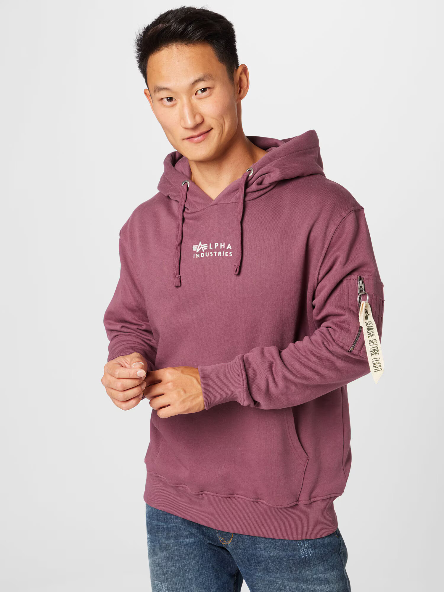 ALPHA INDUSTRIES Majica burgund / volneno bela - Pepit.si