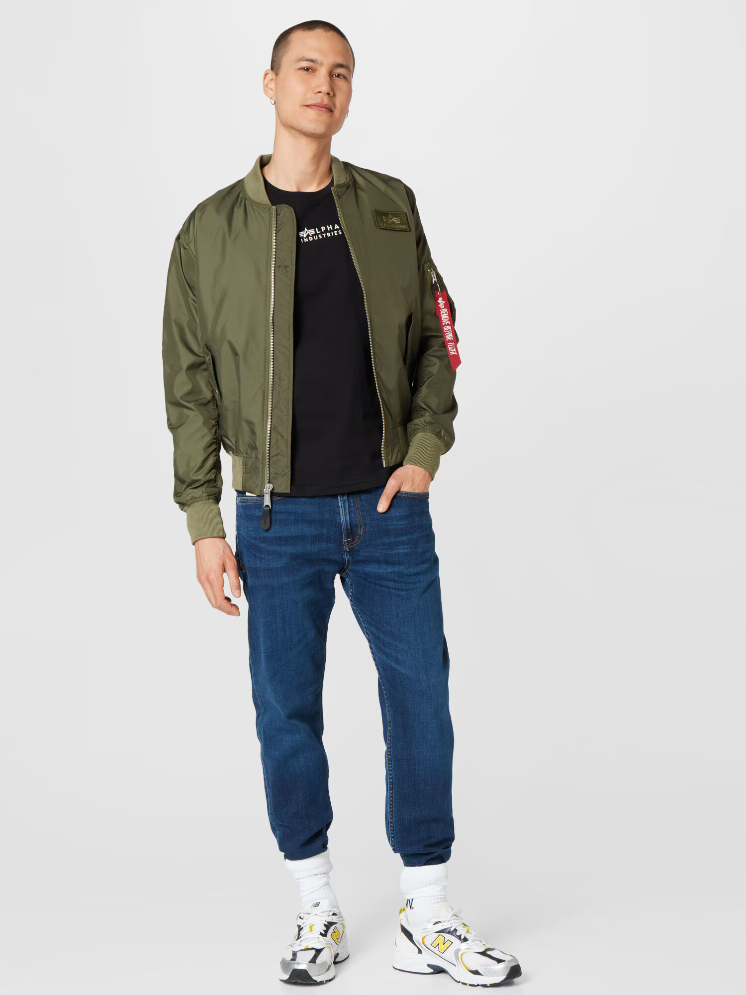 ALPHA INDUSTRIES Majica črna / bela - Pepit.si