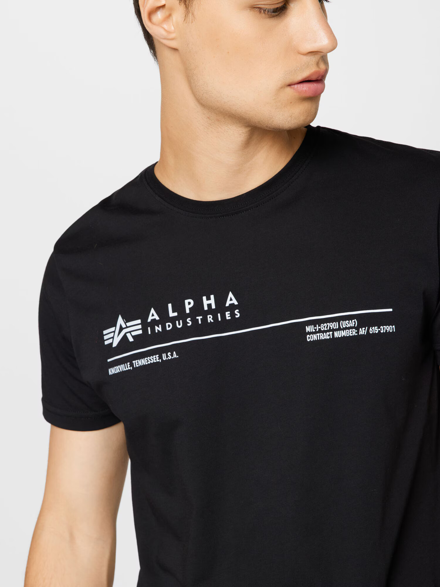 ALPHA INDUSTRIES Majica črna / bela - Pepit.si