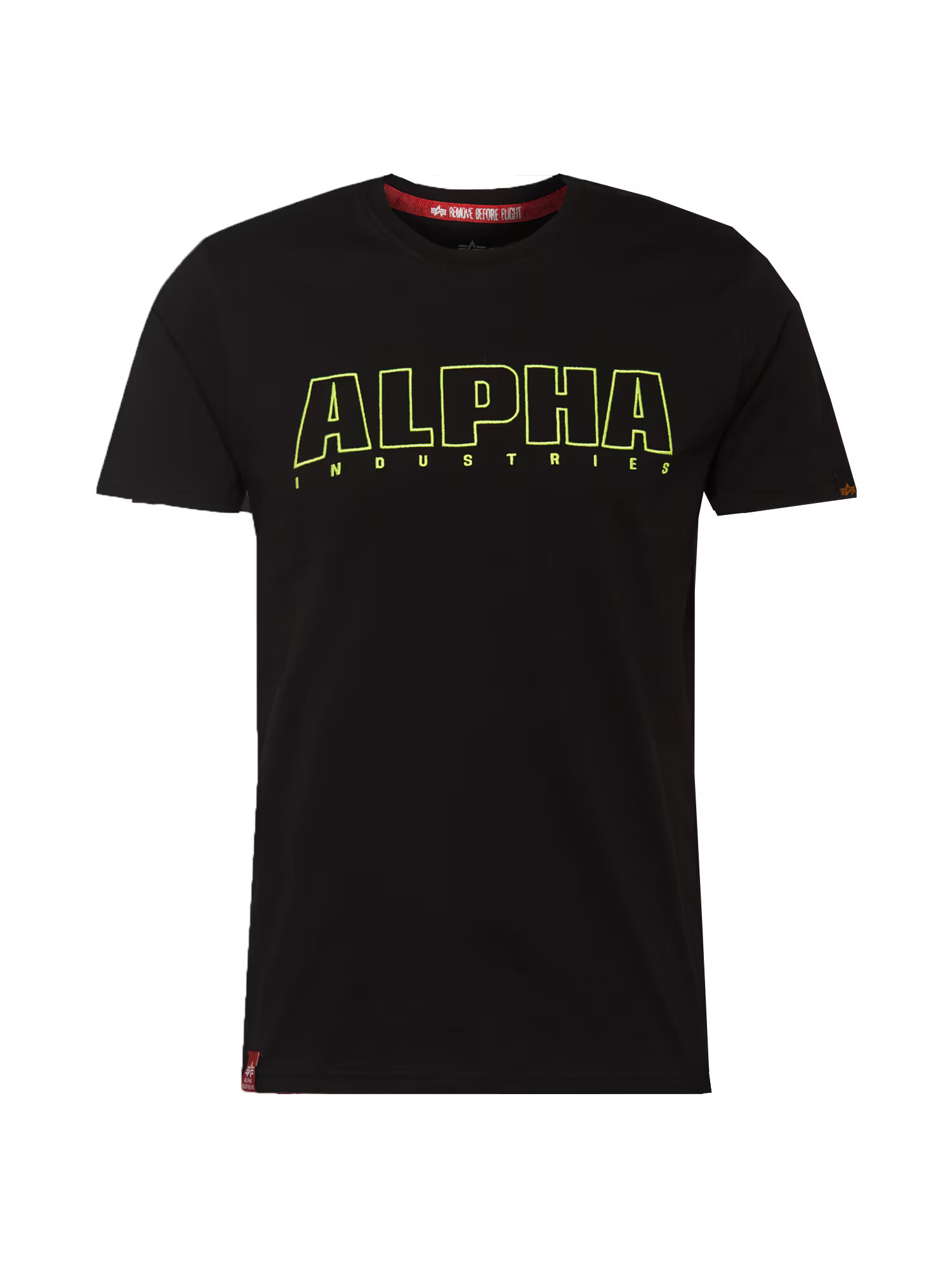 ALPHA INDUSTRIES Majica črna / neonsko zelena - Pepit.si