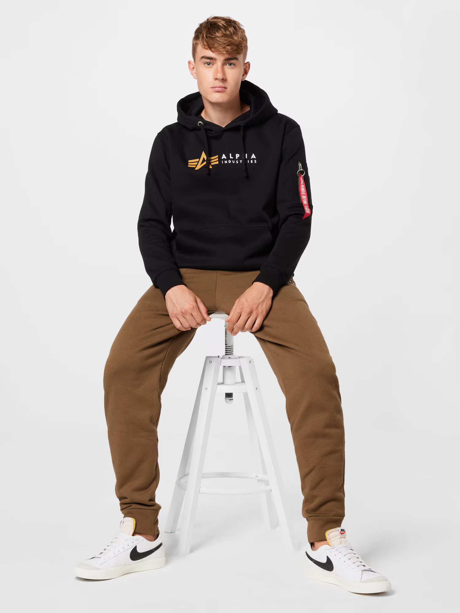 ALPHA INDUSTRIES Majica oranžna / rdeča / črna / bela - Pepit.si