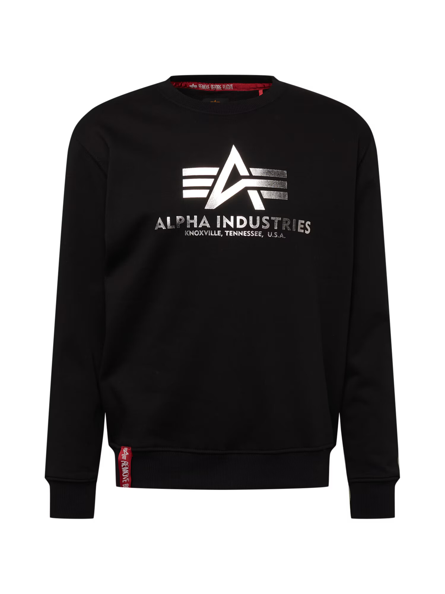 ALPHA INDUSTRIES Majica črna / srebrna - Pepit.si