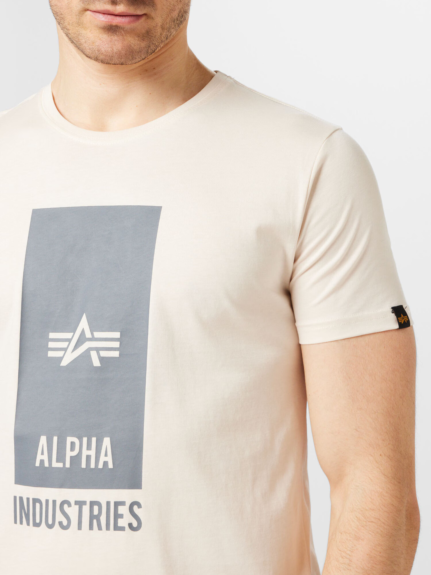 ALPHA INDUSTRIES Majica golobje modra / bela - Pepit.si