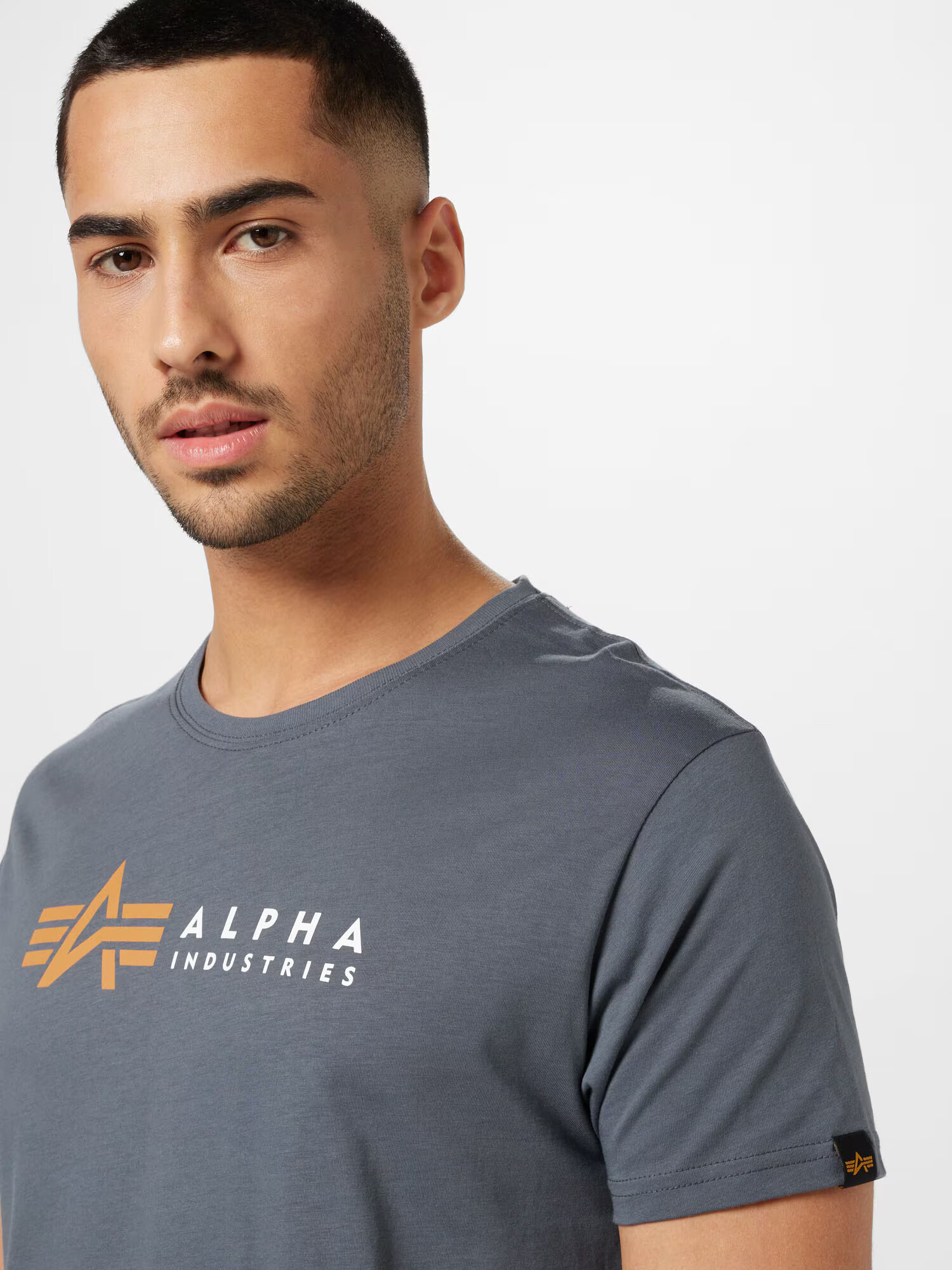 ALPHA INDUSTRIES Majica grafit / marelica / bela - Pepit.si