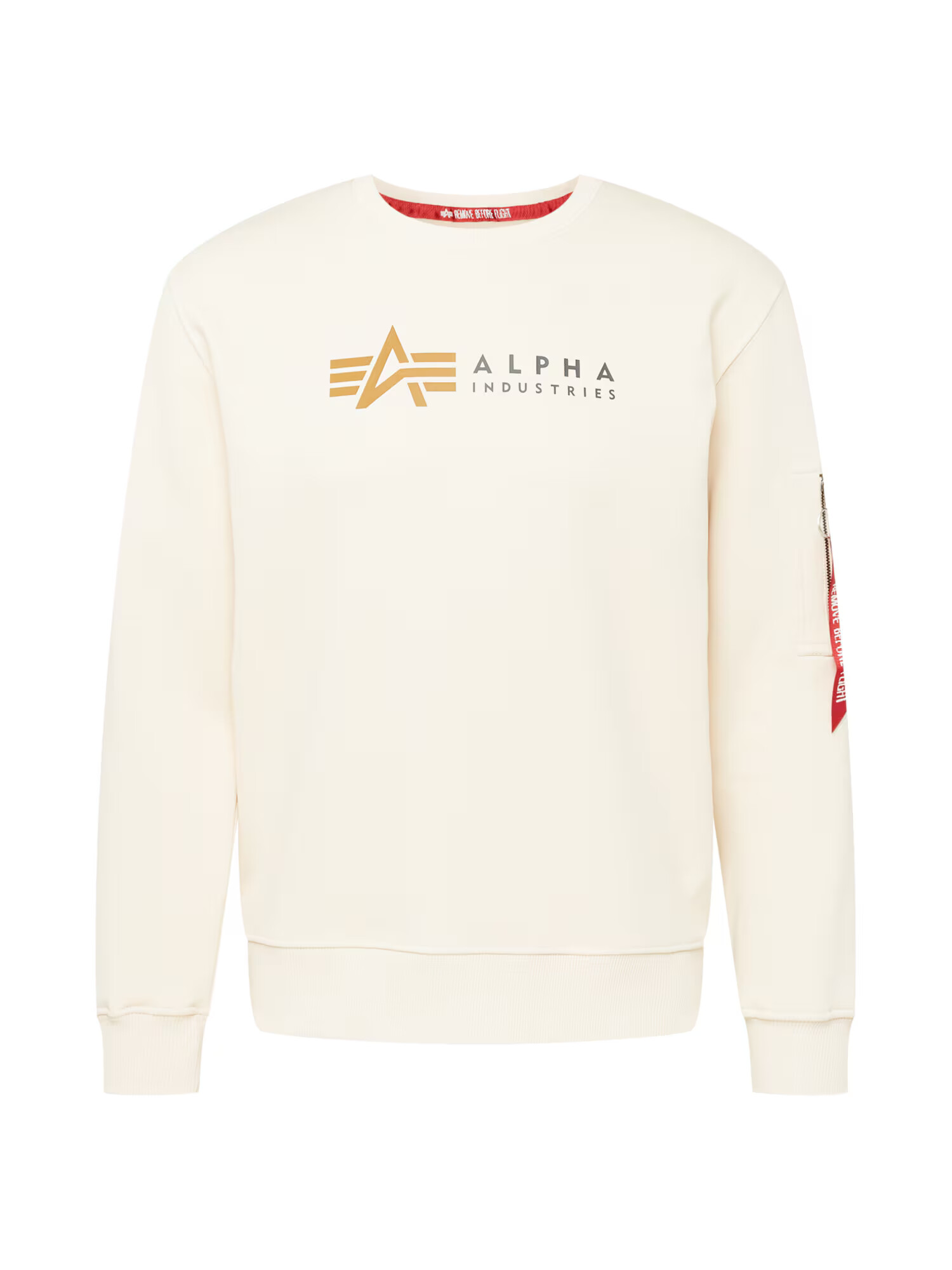 ALPHA INDUSTRIES Majica kremna / pesek / temno siva / rdeča - Pepit.si