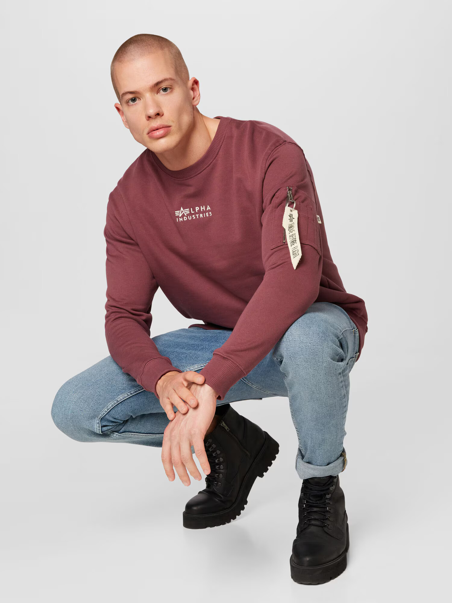 ALPHA INDUSTRIES Majica krvavo rdeča / bela - Pepit.si