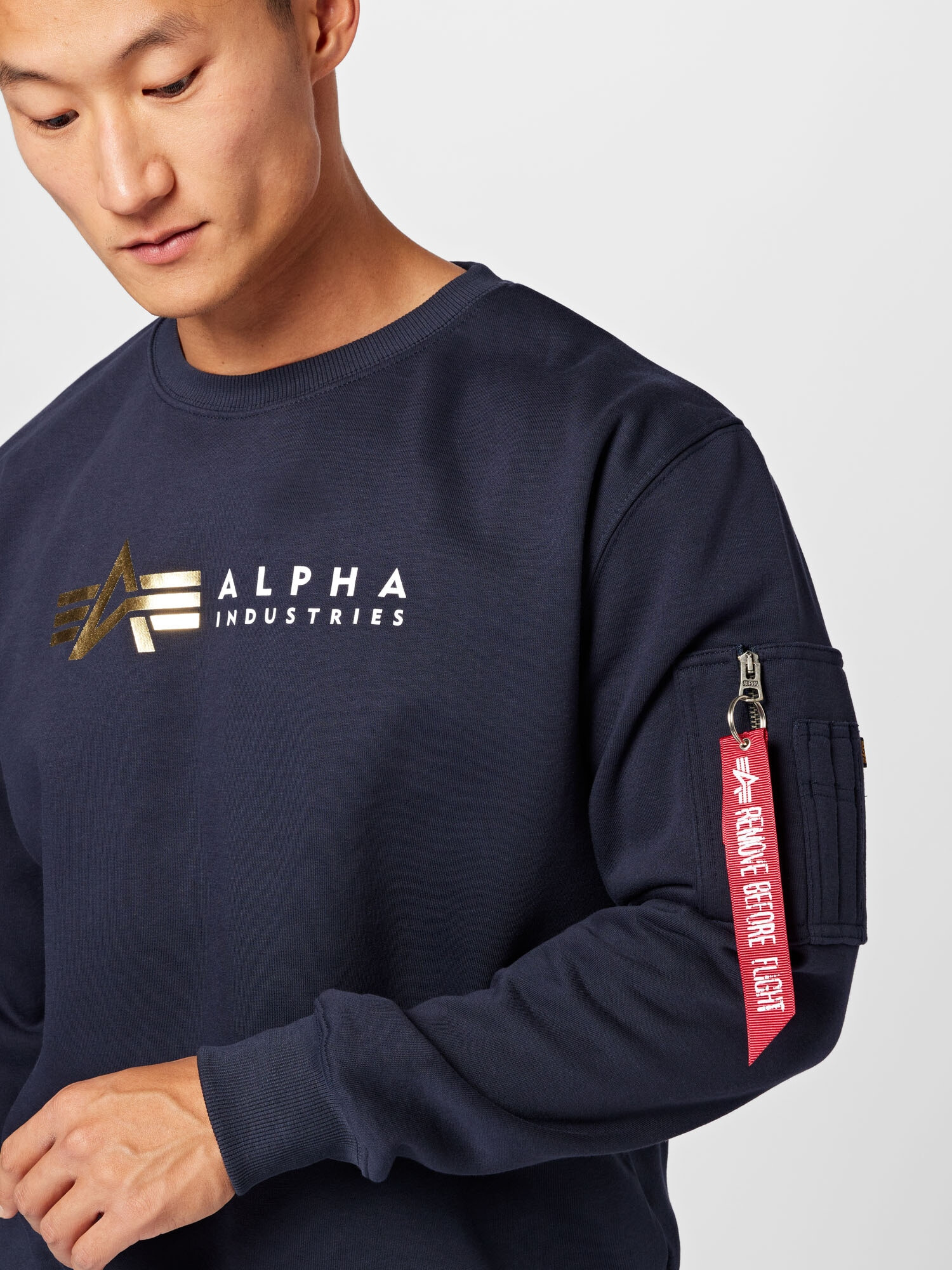 ALPHA INDUSTRIES Majica marine / zlata / rdeča / bela - Pepit.si