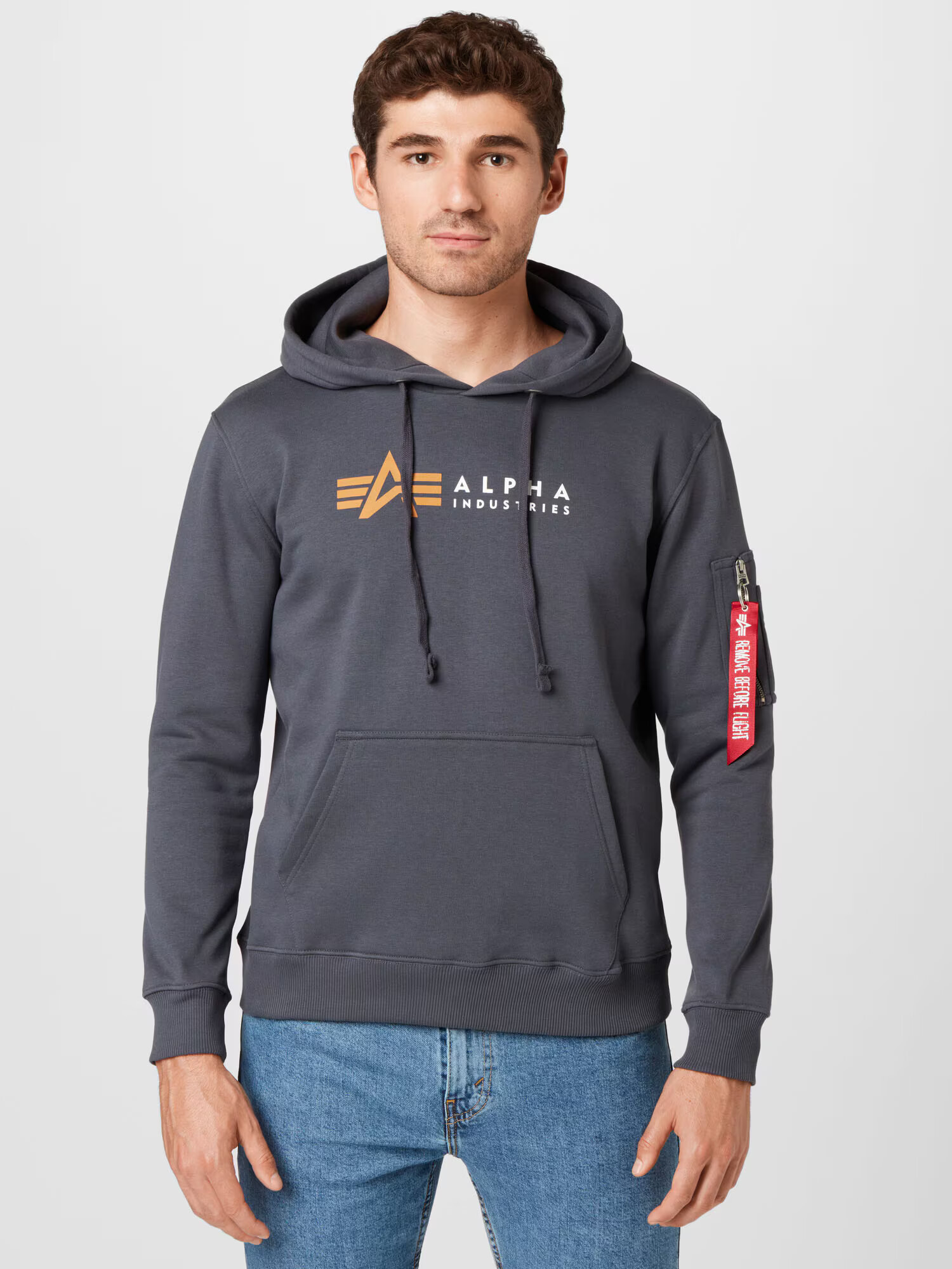 ALPHA INDUSTRIES Majica med / temno siva / bela - Pepit.si