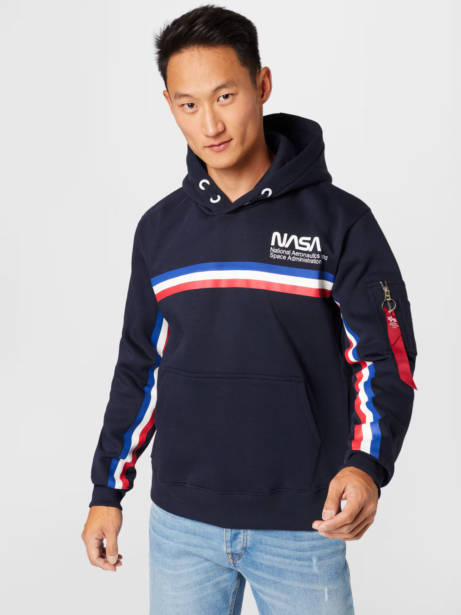 ALPHA INDUSTRIES Majica 'NASA ISS' mornarska / mešane barve - Pepit.si