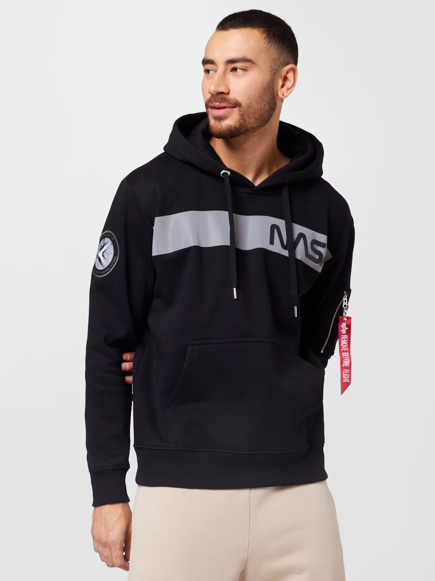 ALPHA INDUSTRIES Majica 'NASA' rdeča / črna / srebrna - Pepit.si