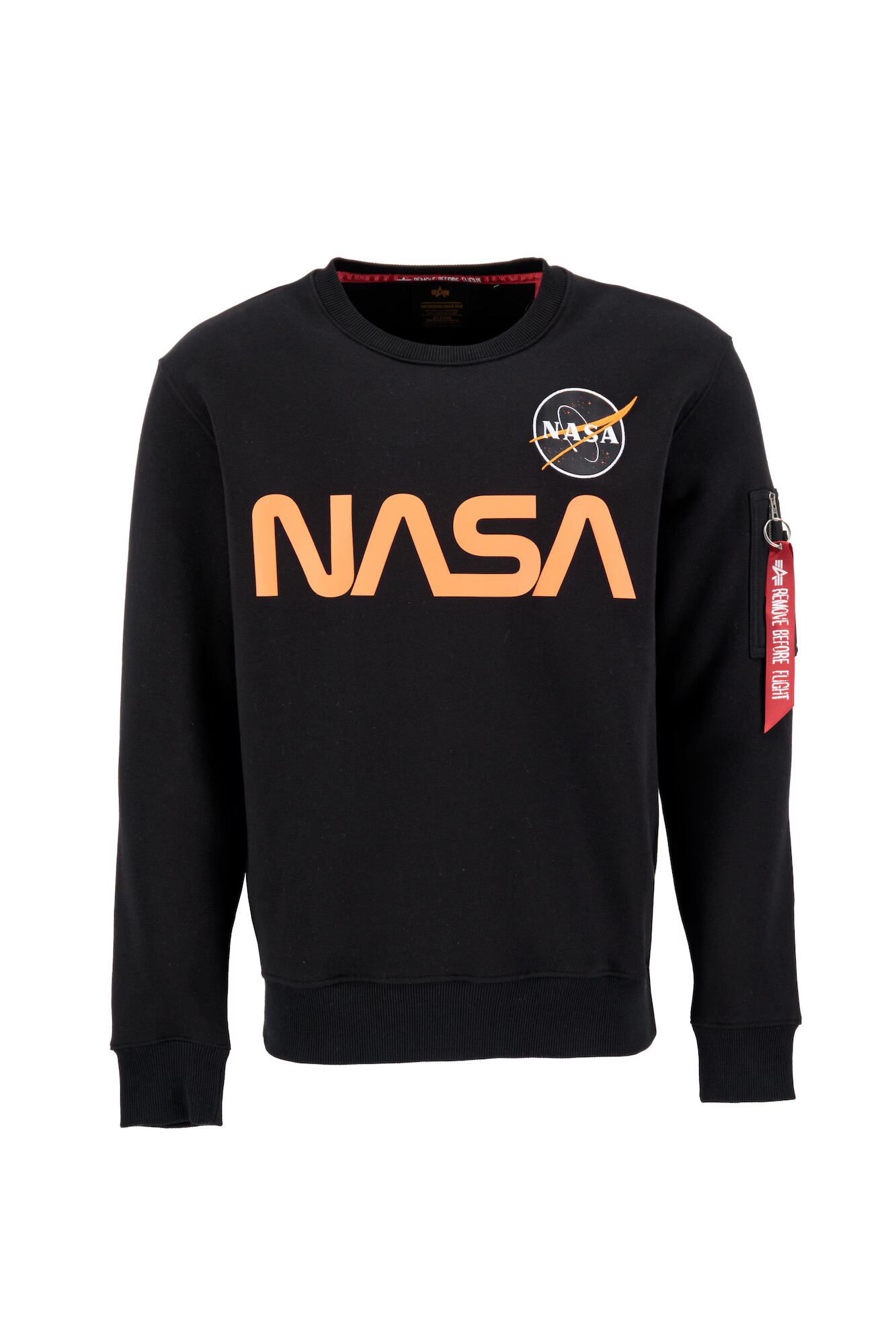 ALPHA INDUSTRIES Majica 'Nasa Reflective' črna / bela / gorčica - Pepit.si