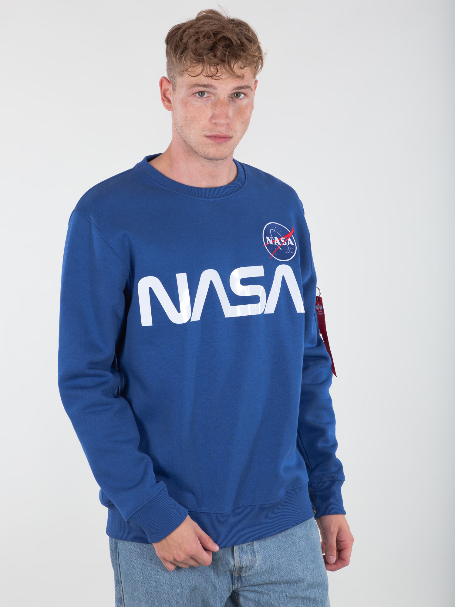 ALPHA INDUSTRIES Majica 'Nasa Reflective' modra / bela - Pepit.si