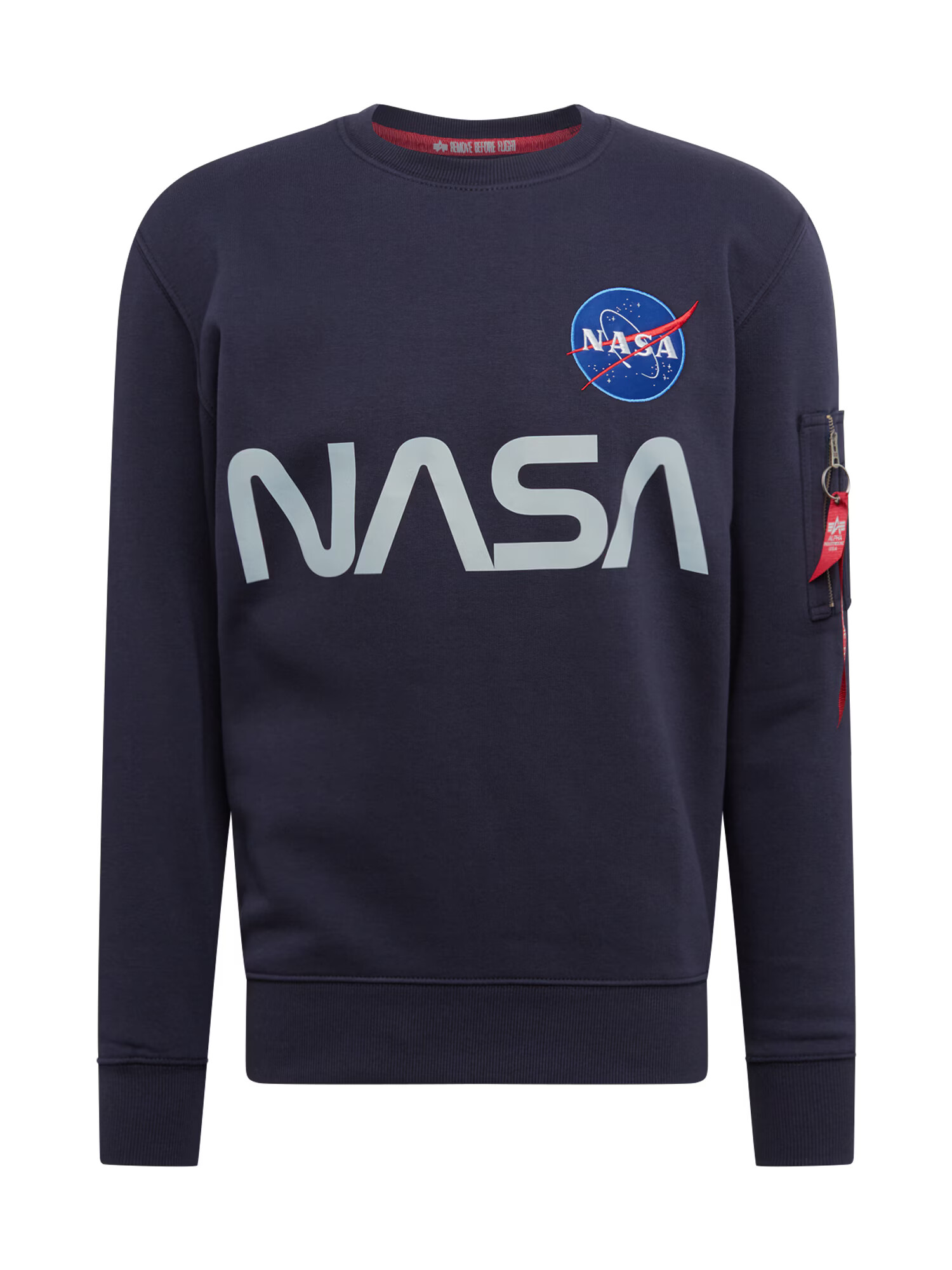 ALPHA INDUSTRIES Majica 'Nasa' marine / mornarska / svetlo siva / bela - Pepit.si