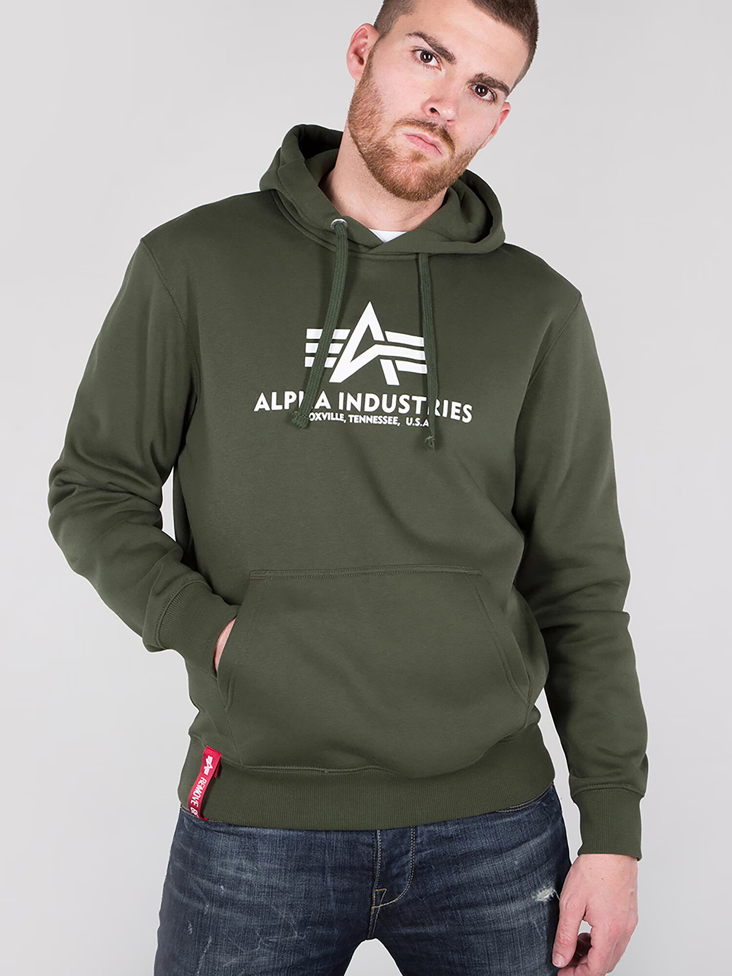 ALPHA INDUSTRIES Majica oliva / bela - Pepit.si