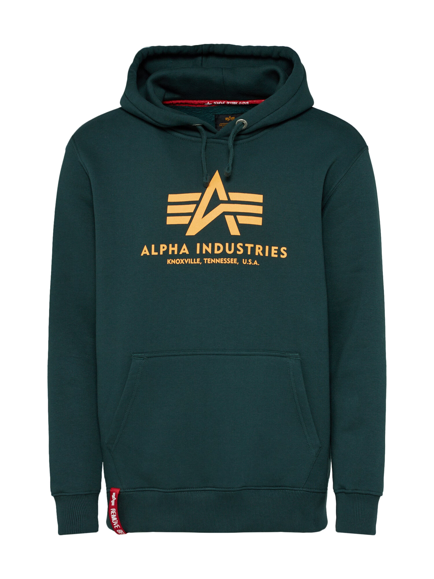 ALPHA INDUSTRIES Majica temno zelena / svetlo oranžna / rdeča / bela - Pepit.si